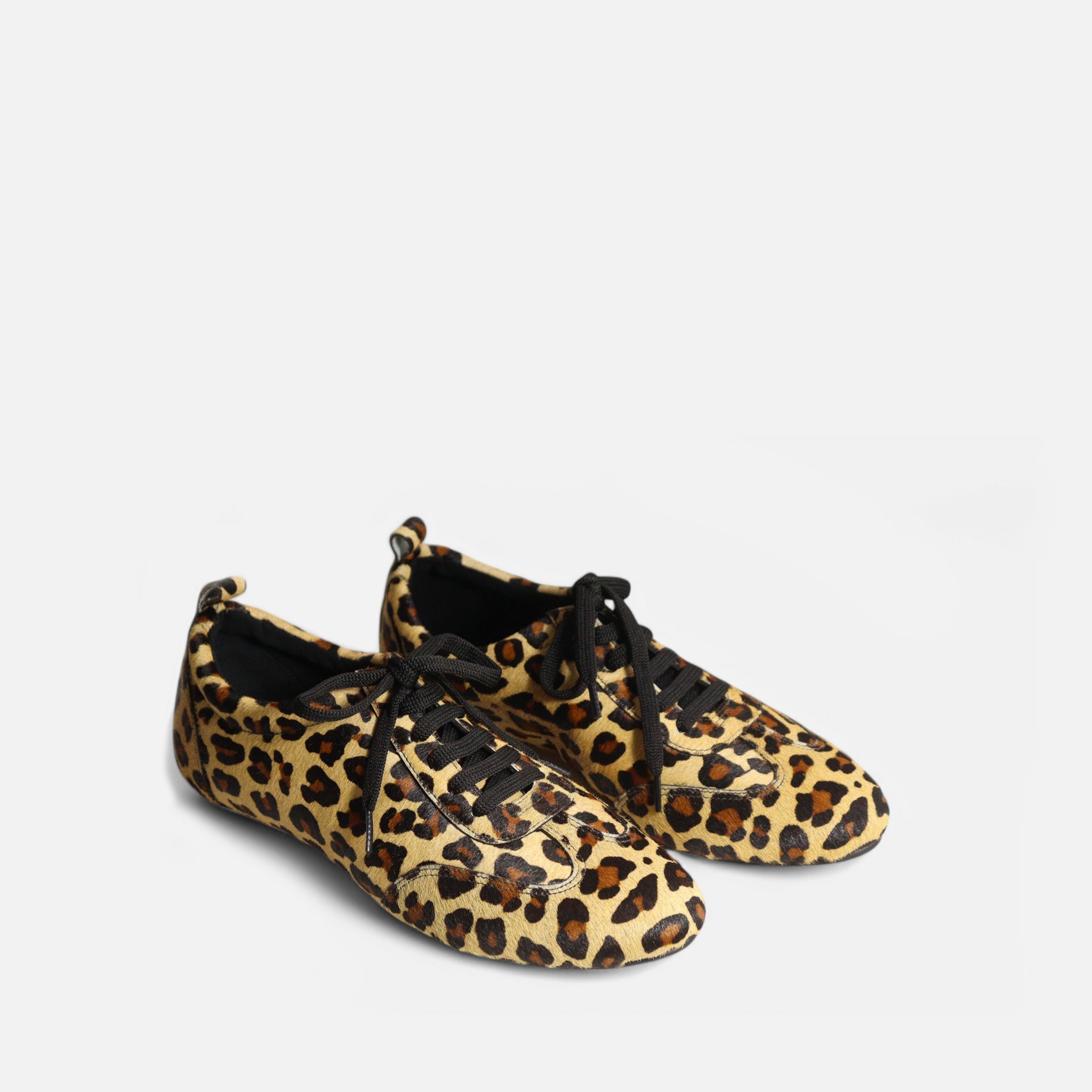 Tênis Oxford em Couro Animal Print