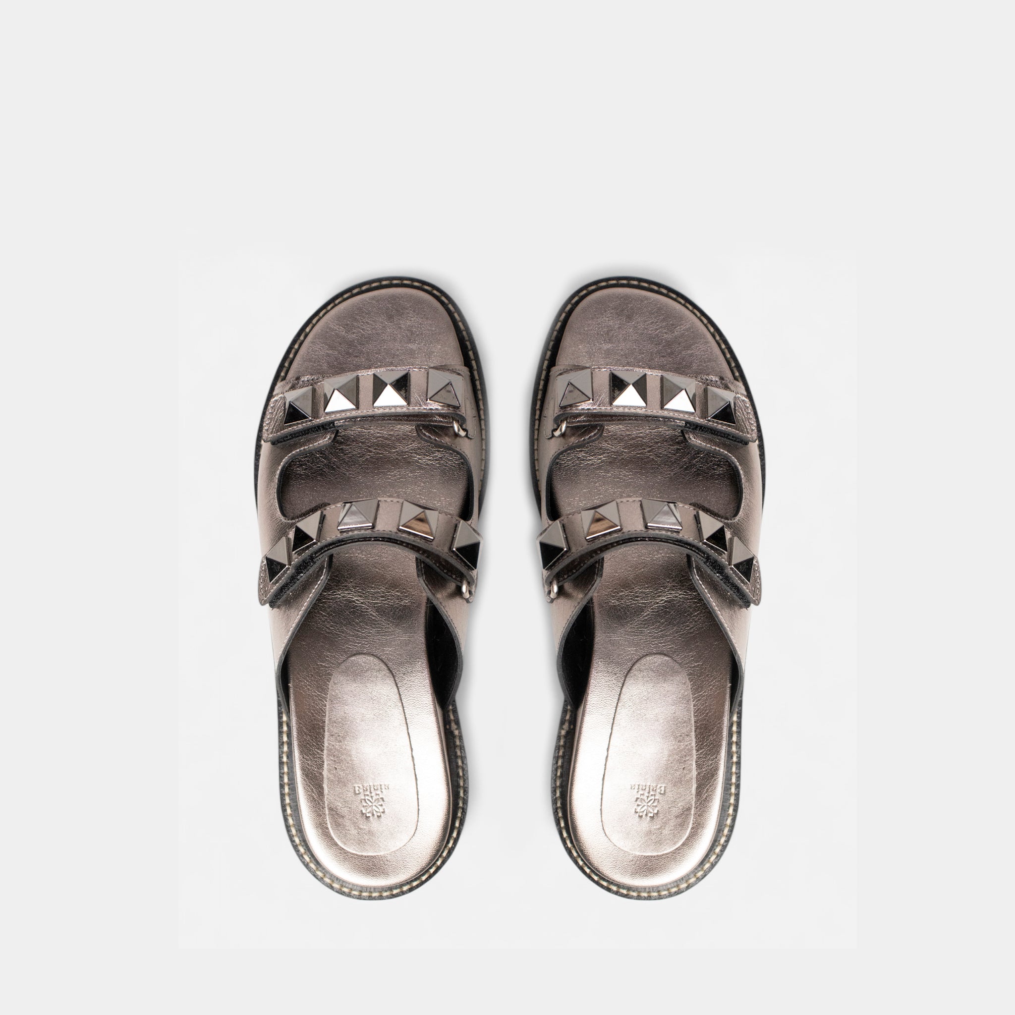 Papete Pirâmides em Couro Ônix