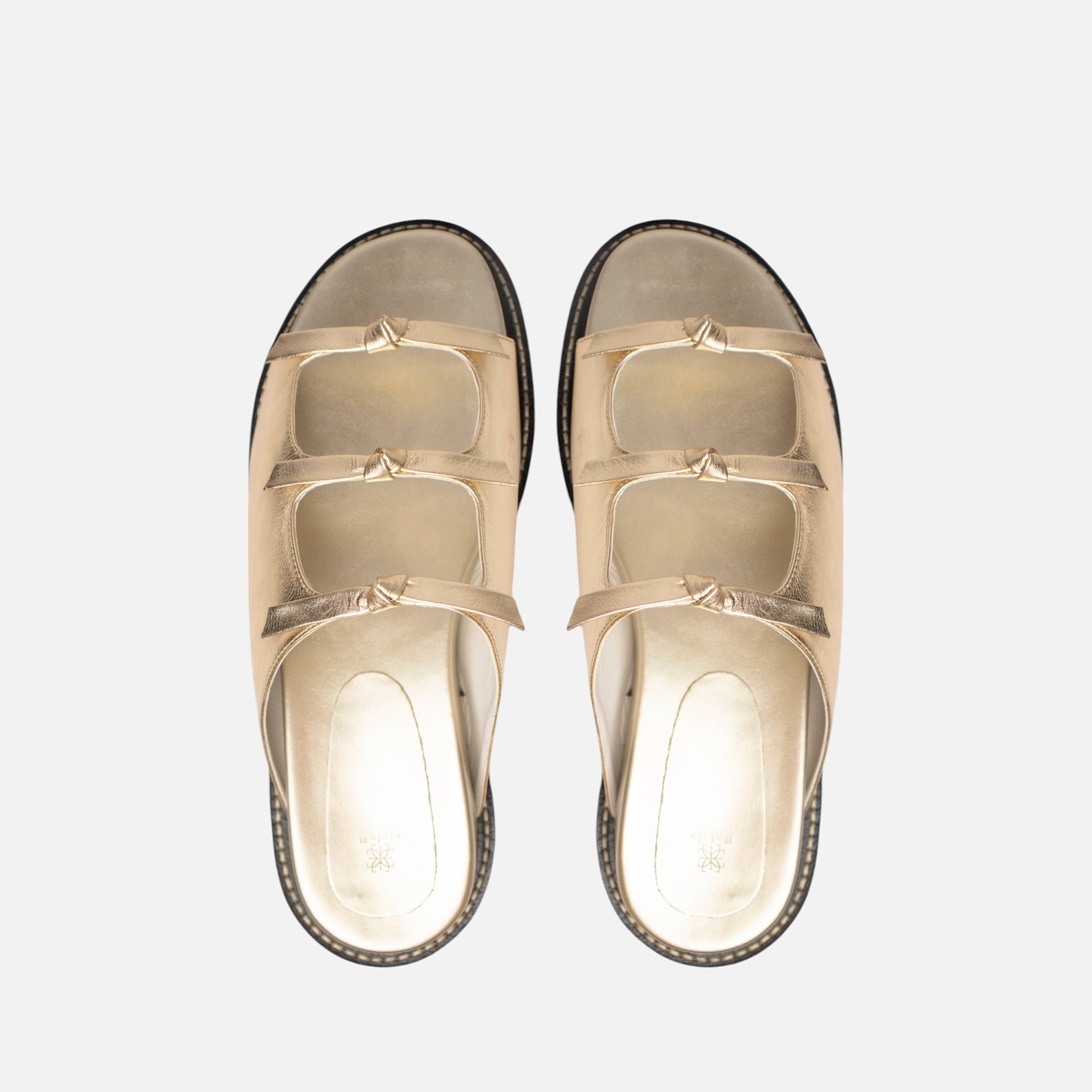 Papete Laços em Couro Ouro Light