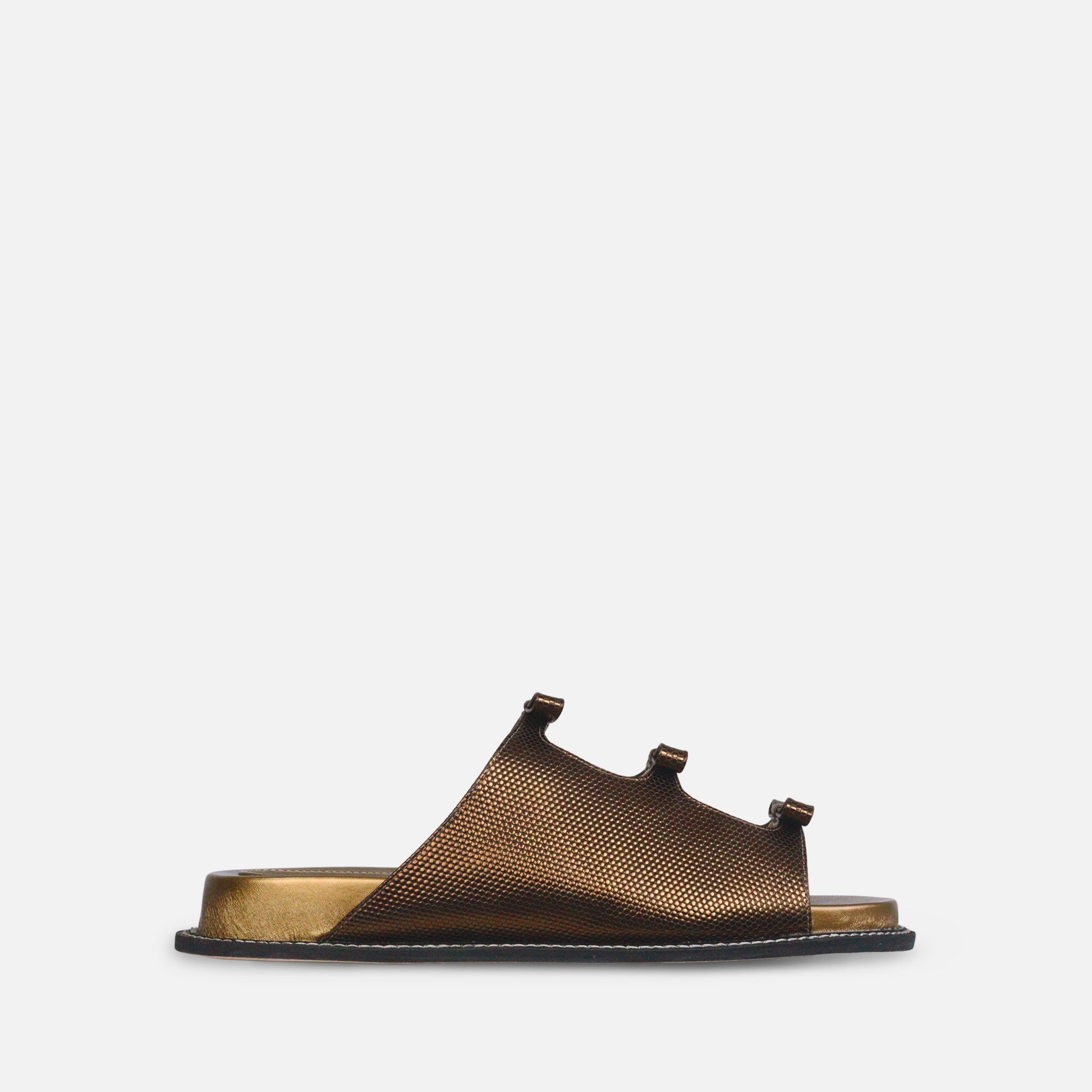 Papete Laços em Couro Texturizado Bronze