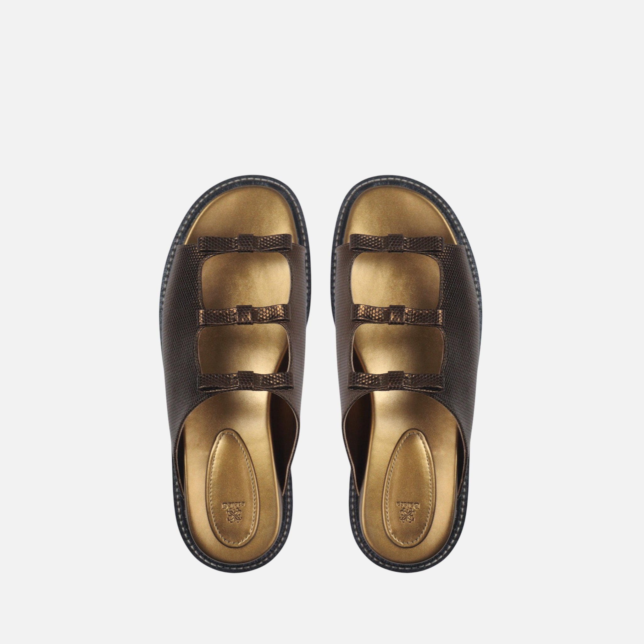 Papete Laços em Couro Texturizado Bronze