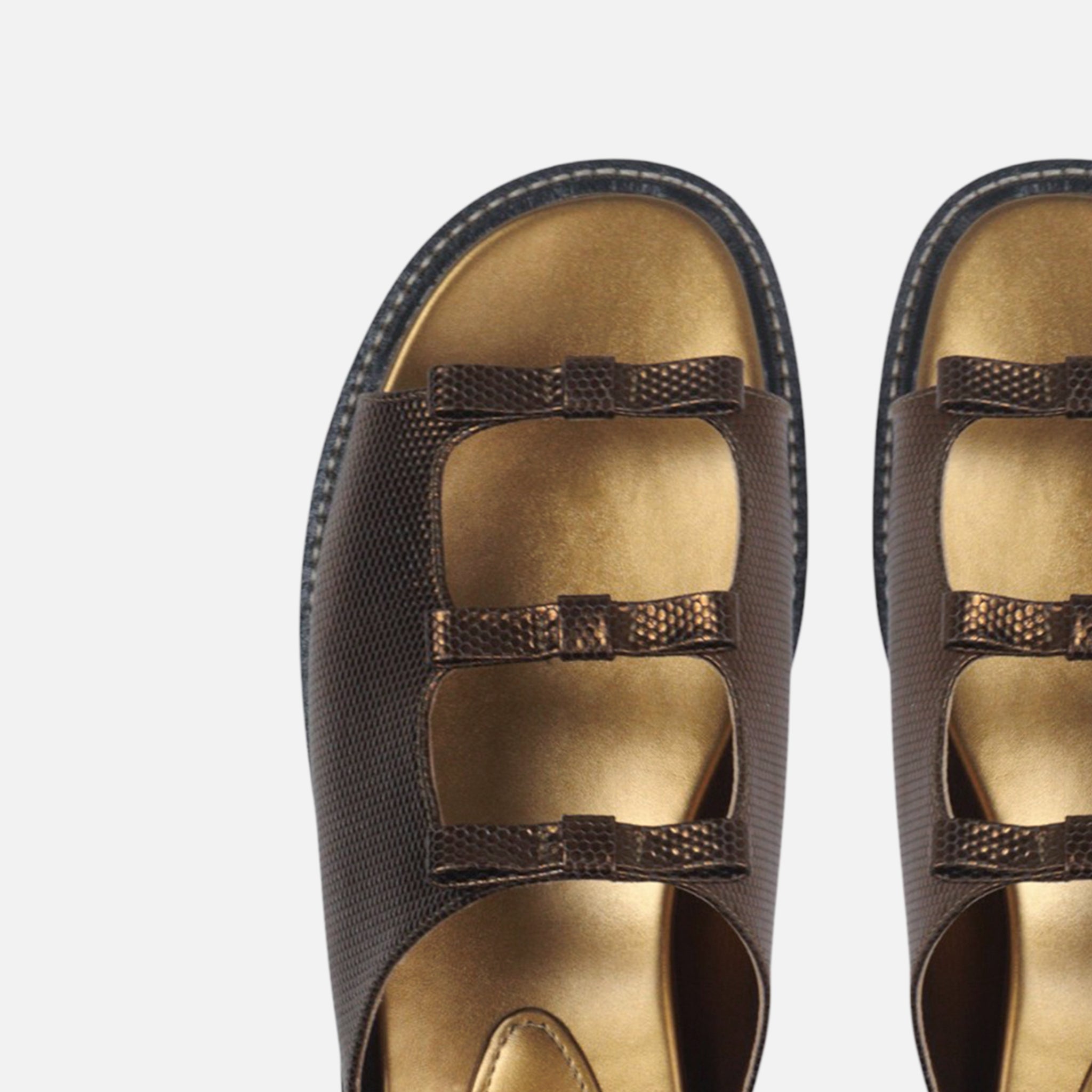 Papete Laços em Couro Texturizado Bronze