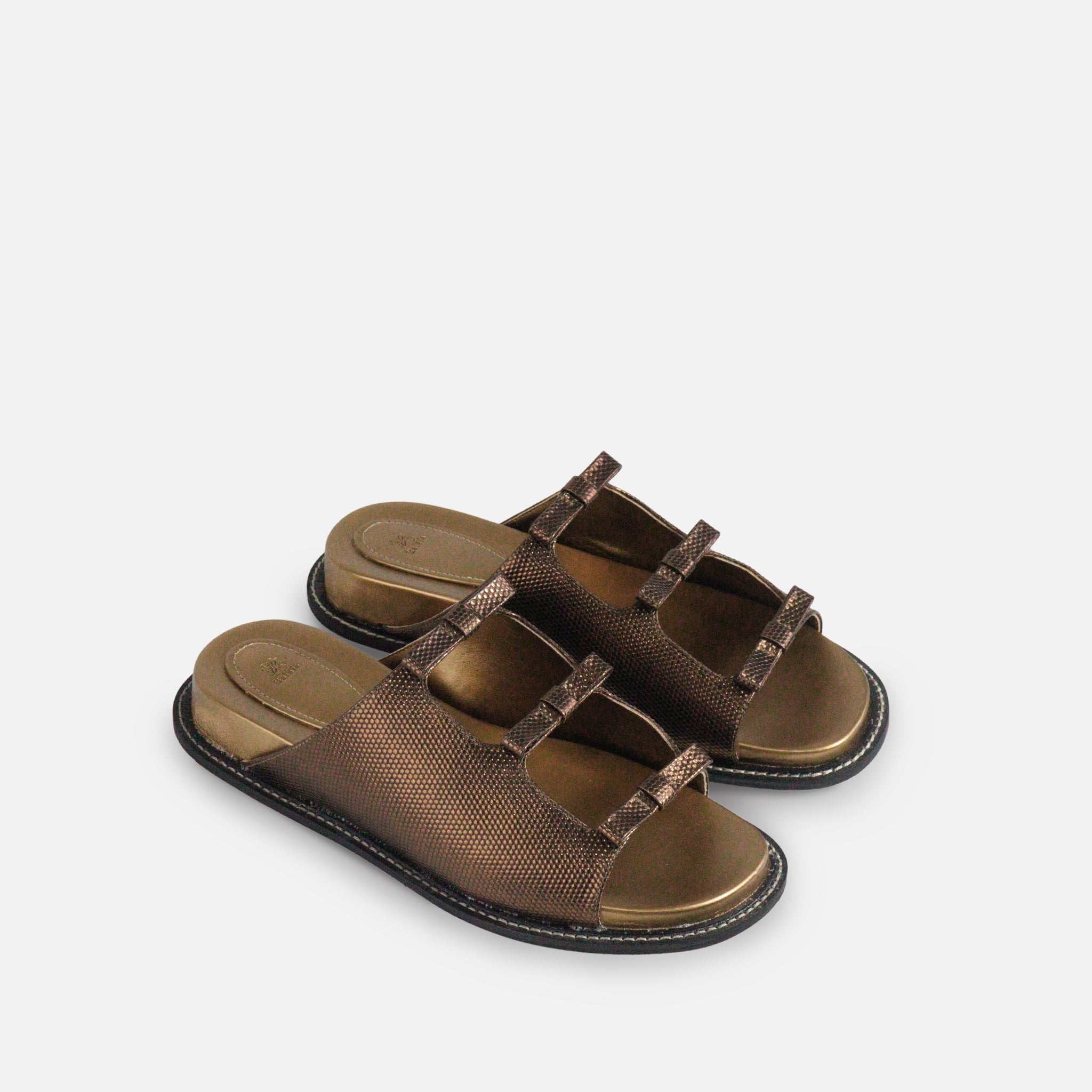 Papete Laços em Couro Texturizado Bronze