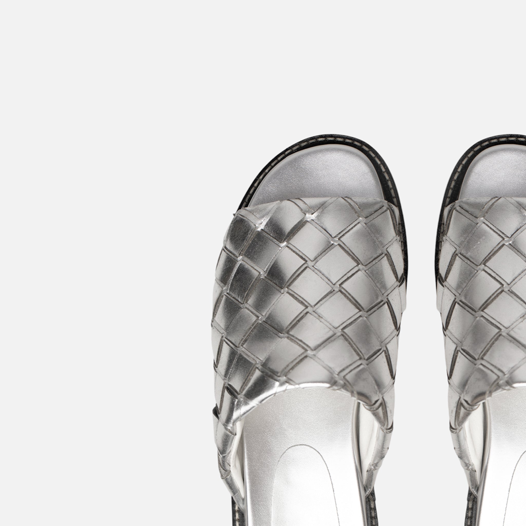 Papete Tressê em Couro Prata