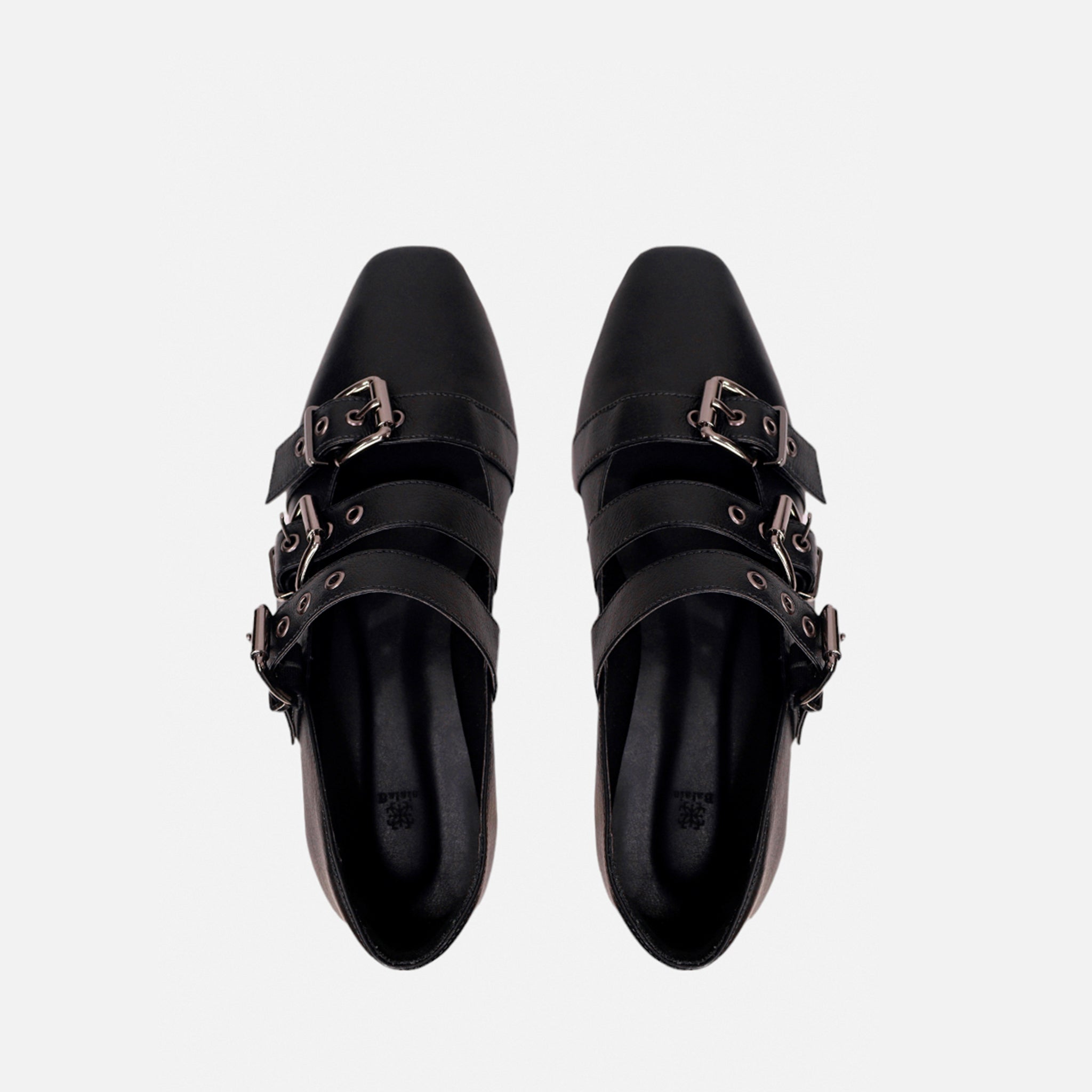 Sapatilha Mary Jane Rocker em Couro Preto