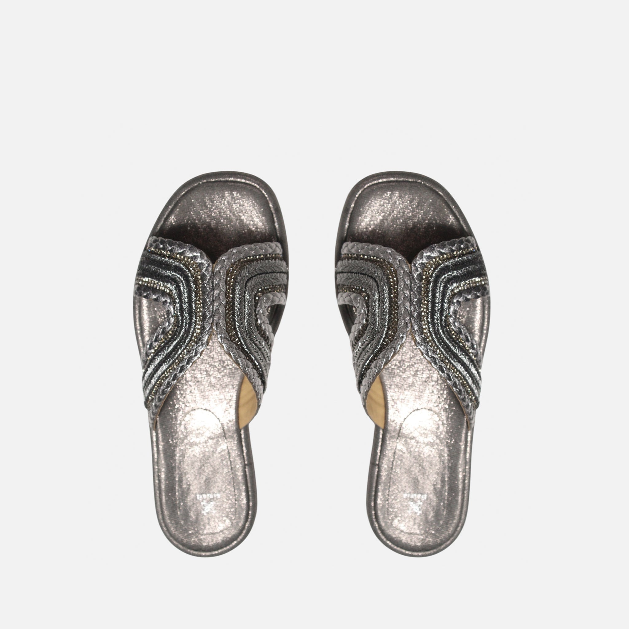 Rasteira Trançada Mix Ônix