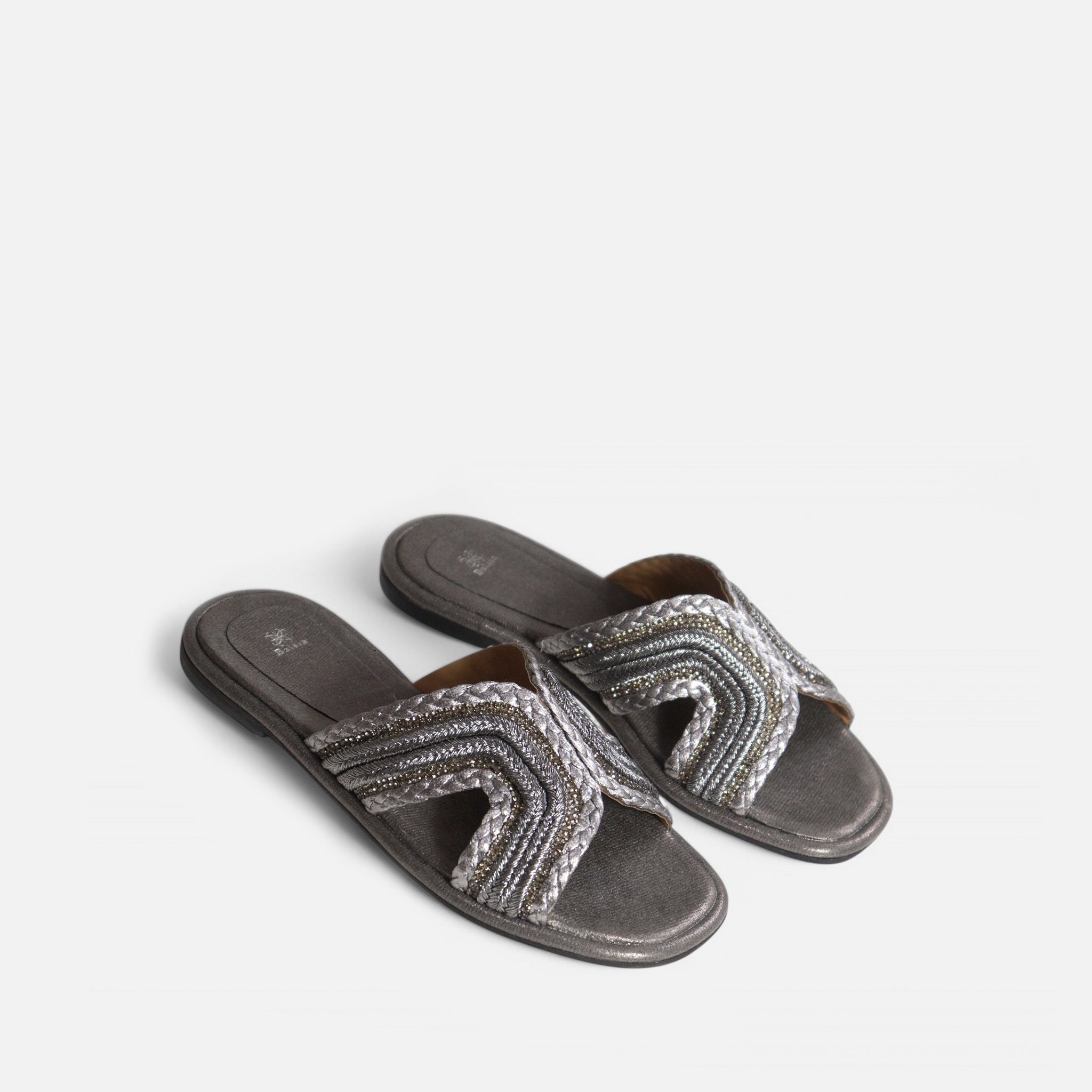 Rasteira Trançada Mix Ônix