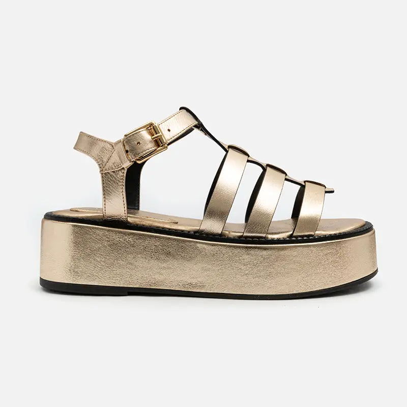 Flatform Fisherman em Couro Ouro
