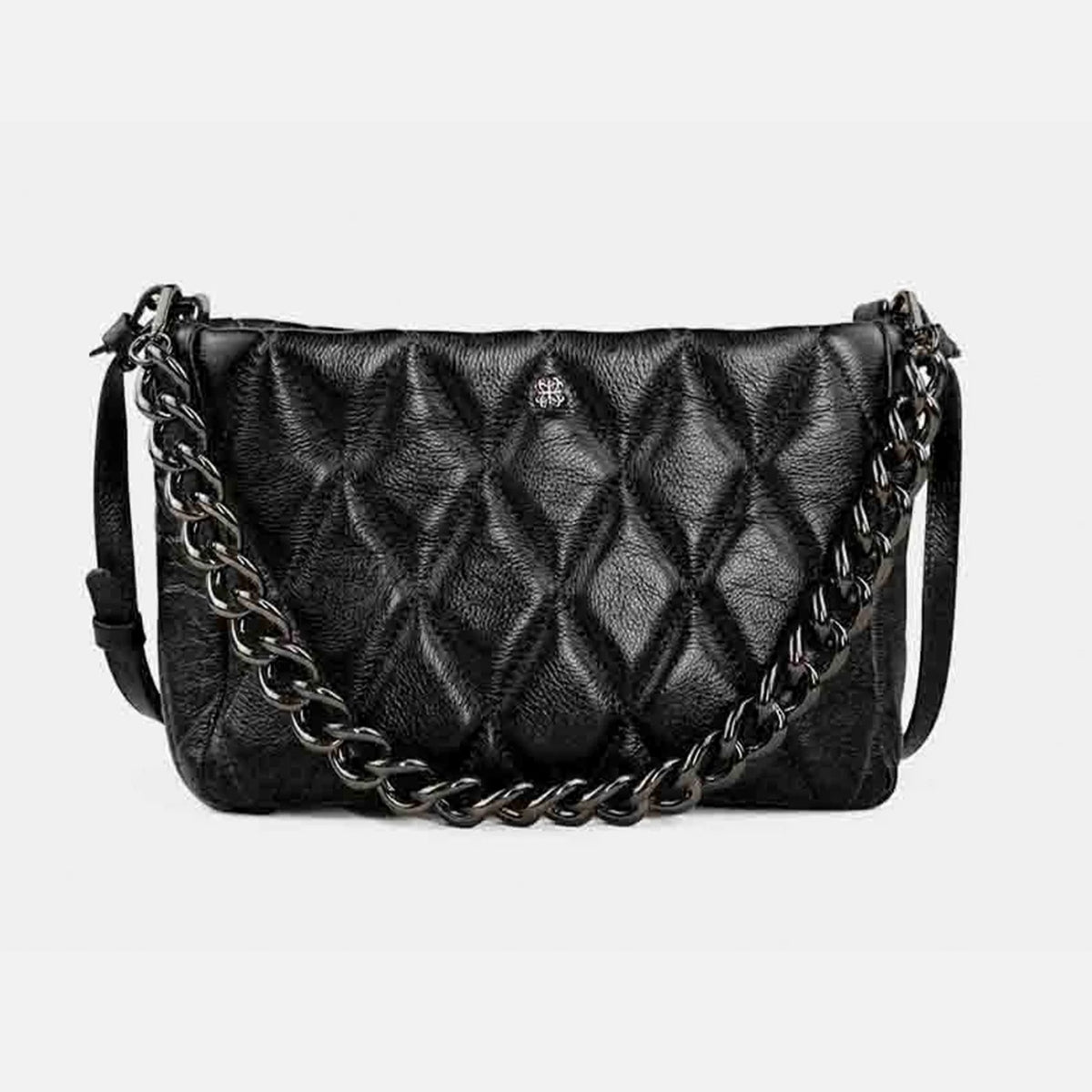 Bolsa Helô M em Couro Preto