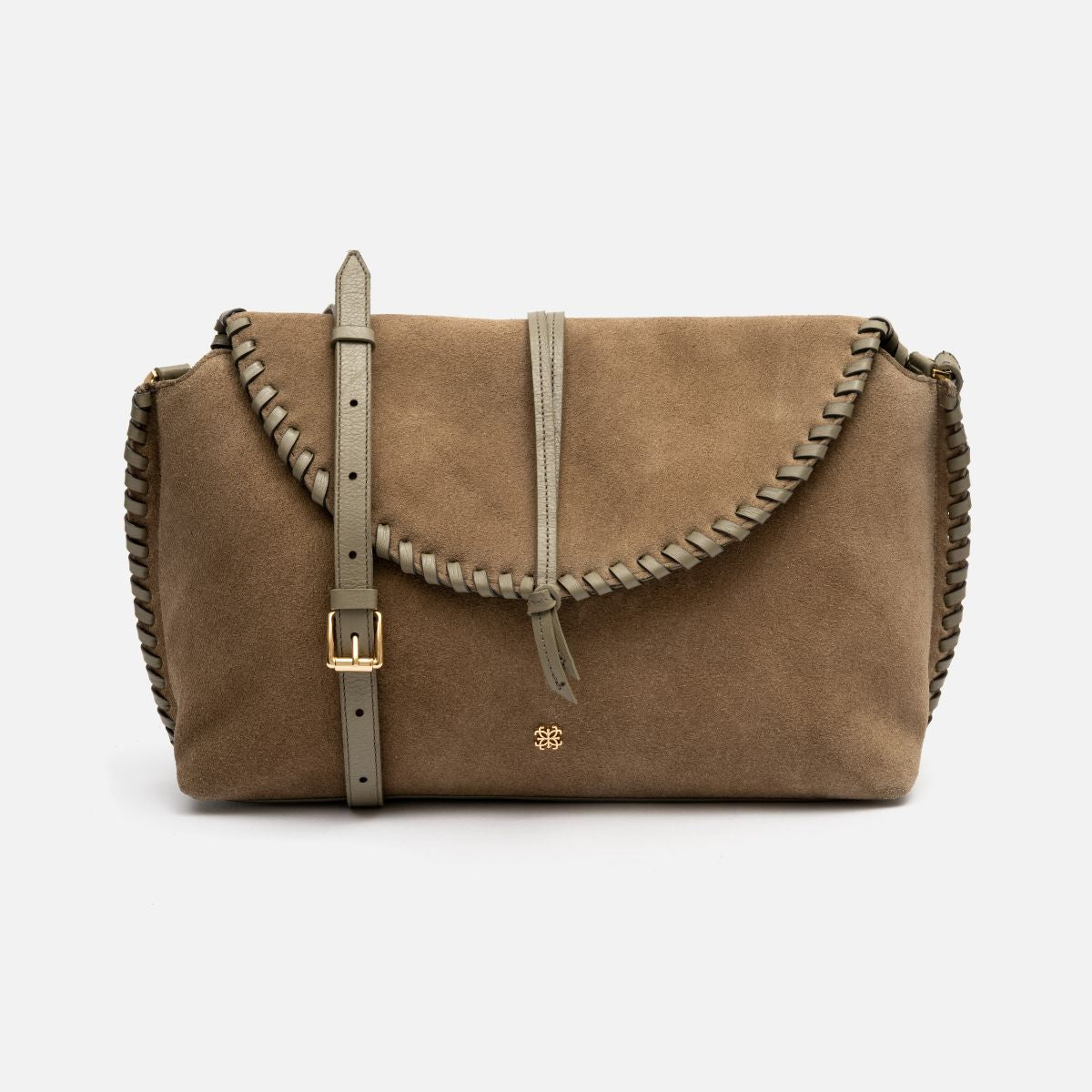 Bolsa Ivy em camurça khaki