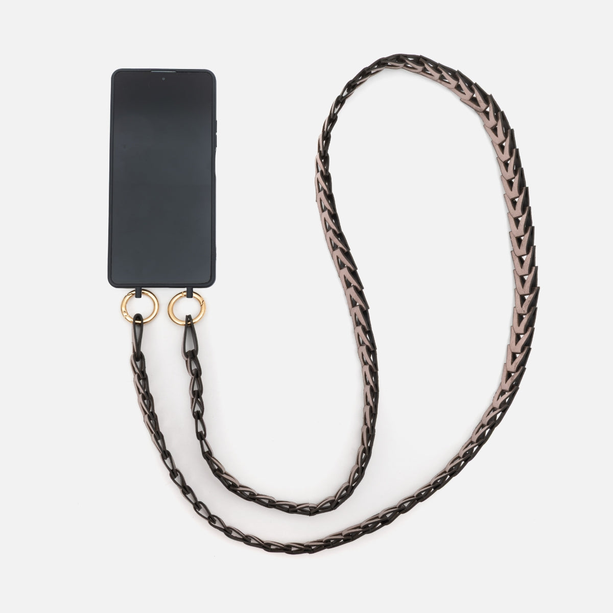 Phone Strap em Couro Ônix