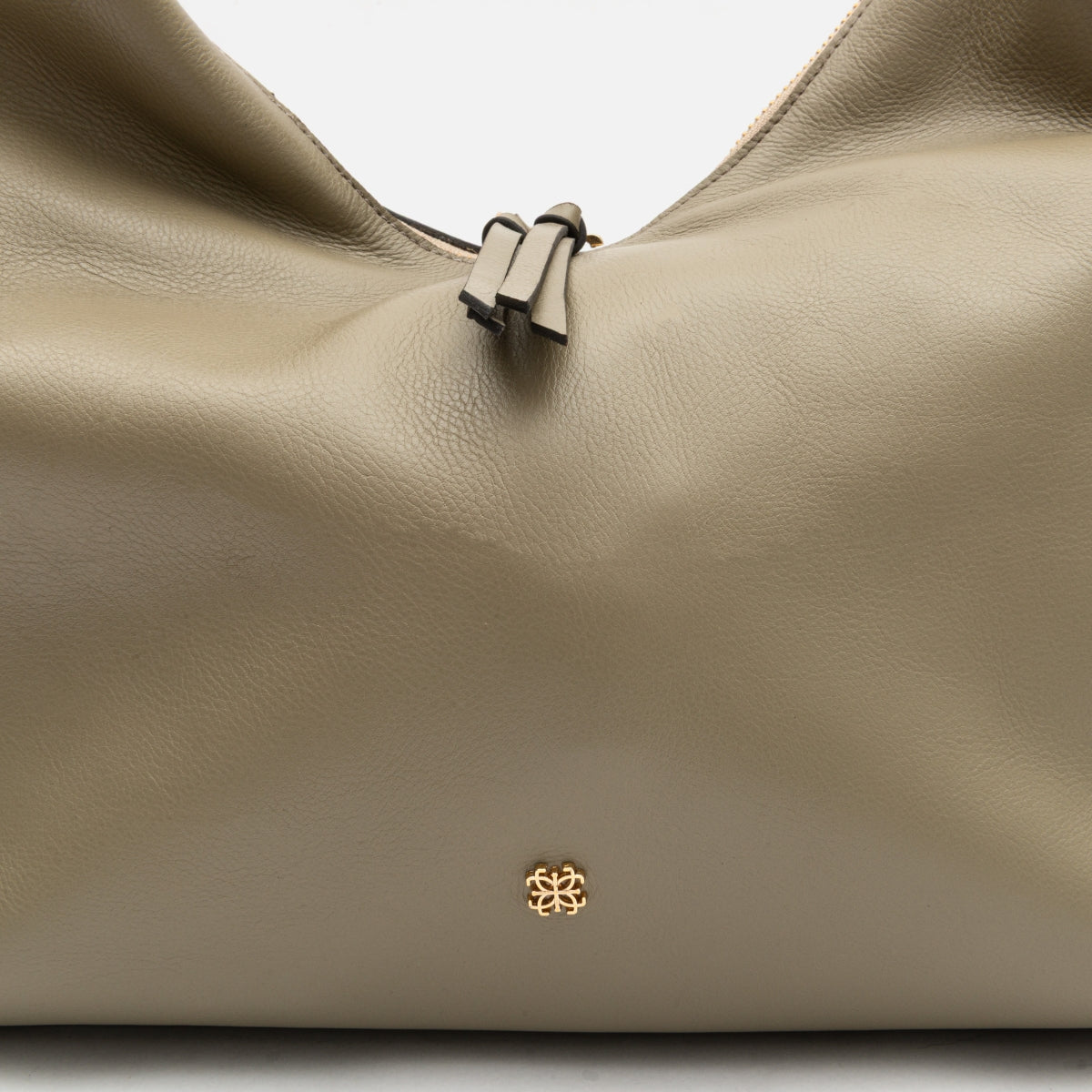 Bolsa Cleo hobo em couro khaki