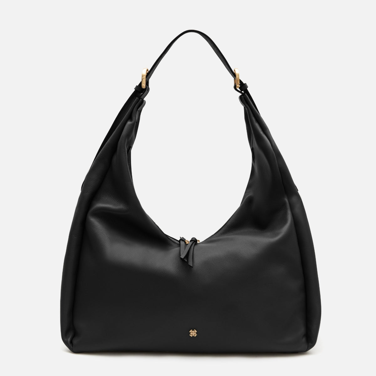Bolsa Cleo hobo em couro preto
