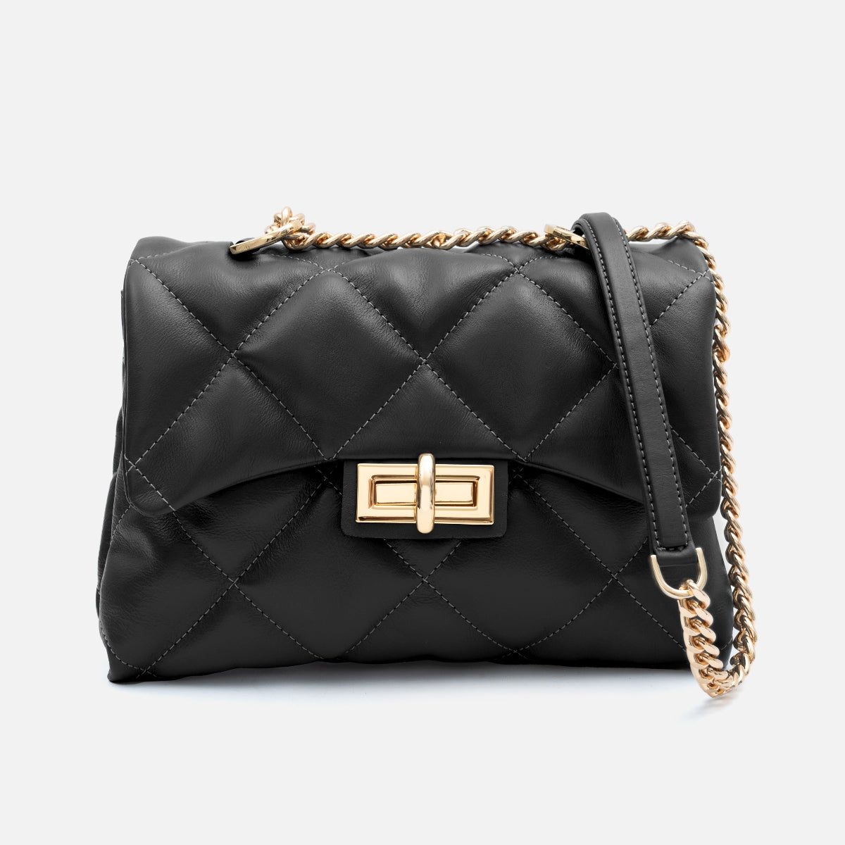 Bolsa Iza em Couro Preto