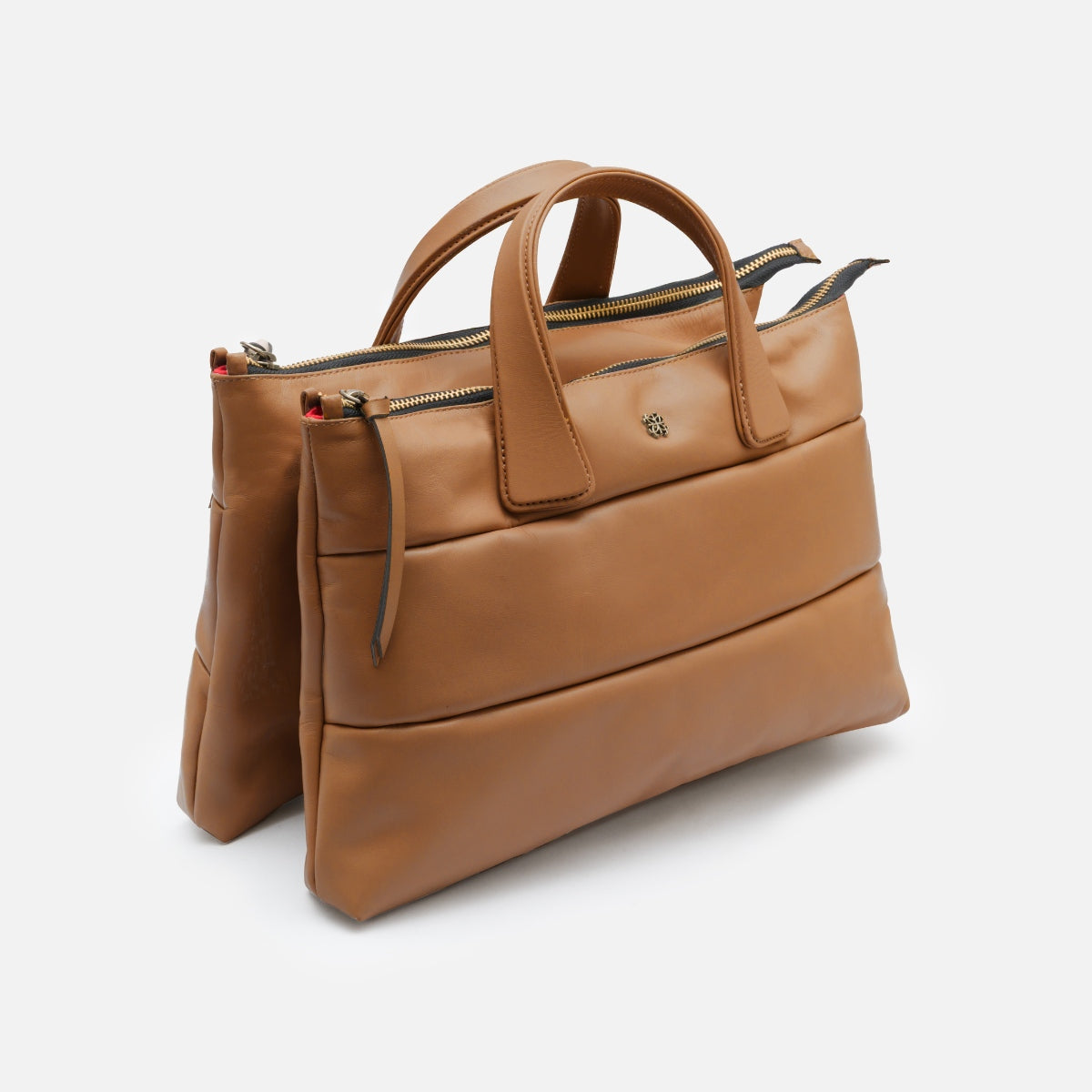 Bolsa Tote Mika M em Couro Cognac