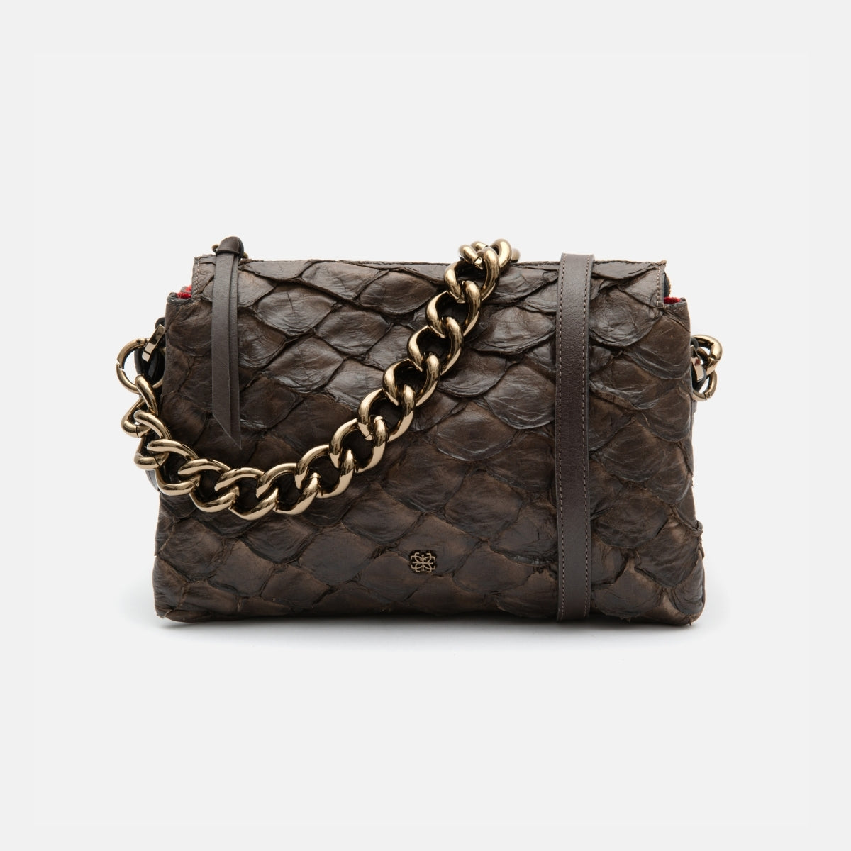 Bolsa Giulia em Couro Pirarucu Café