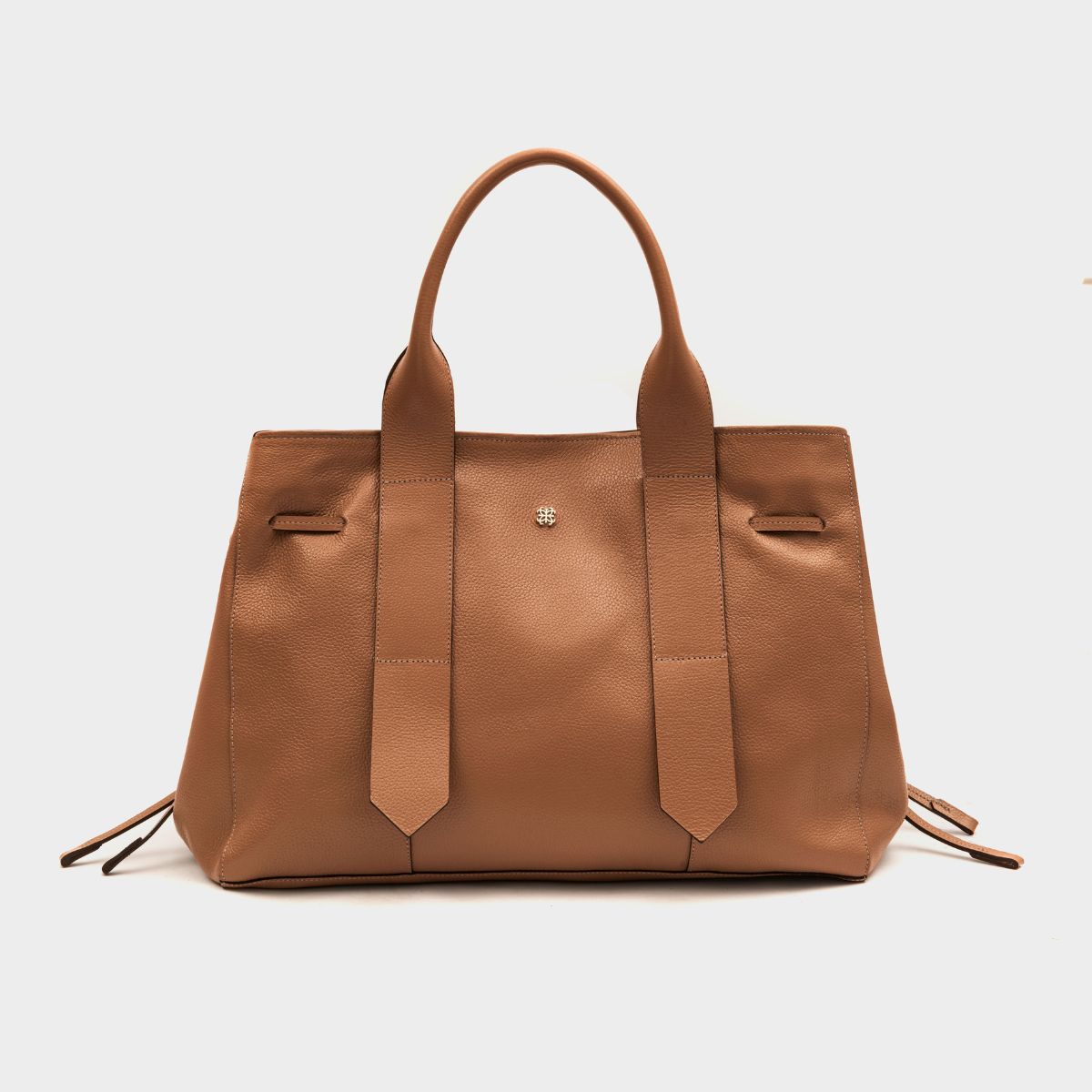 Bolsa Bianca com forro em Couro Carmel