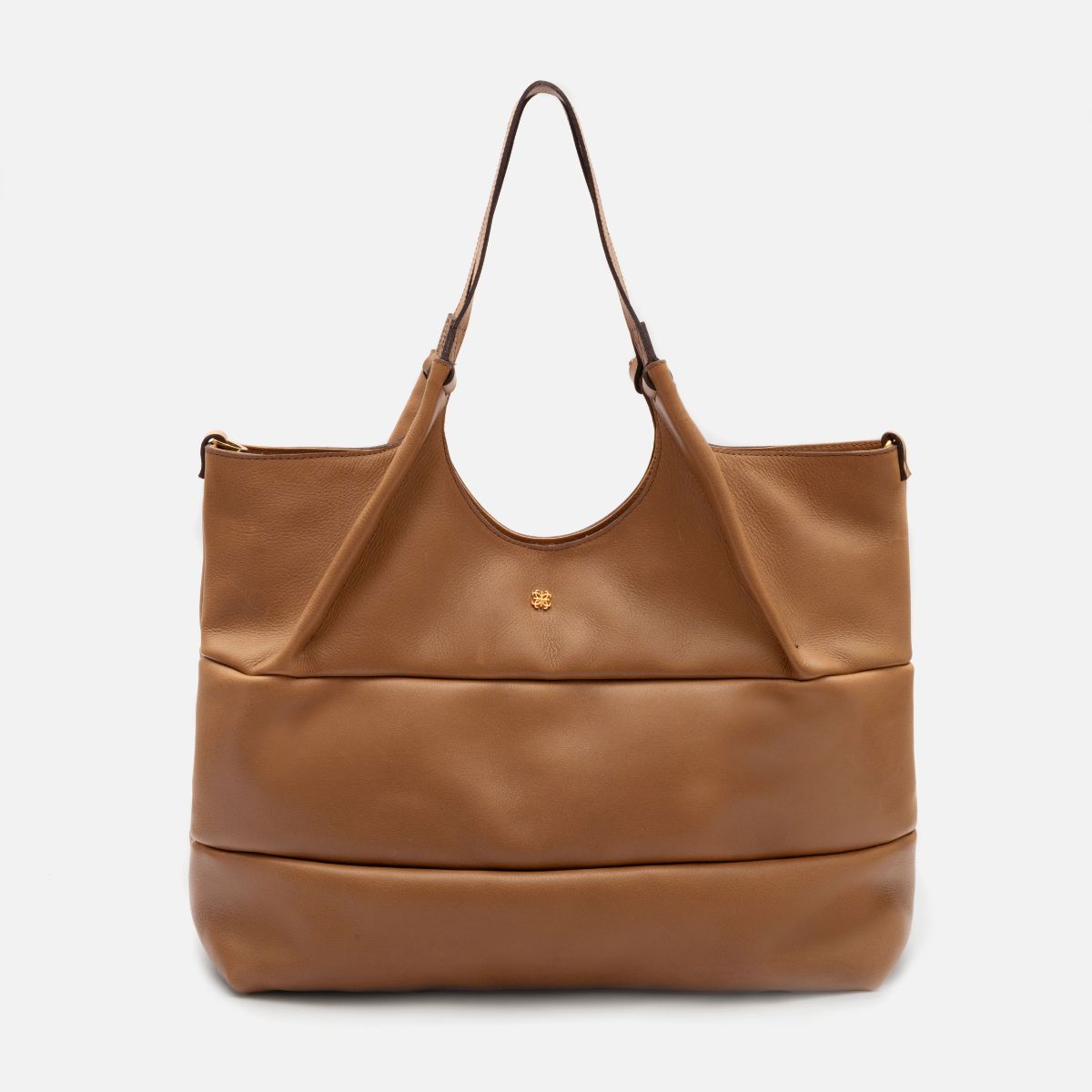 Bolsa Clara Tote em Couro Carmel