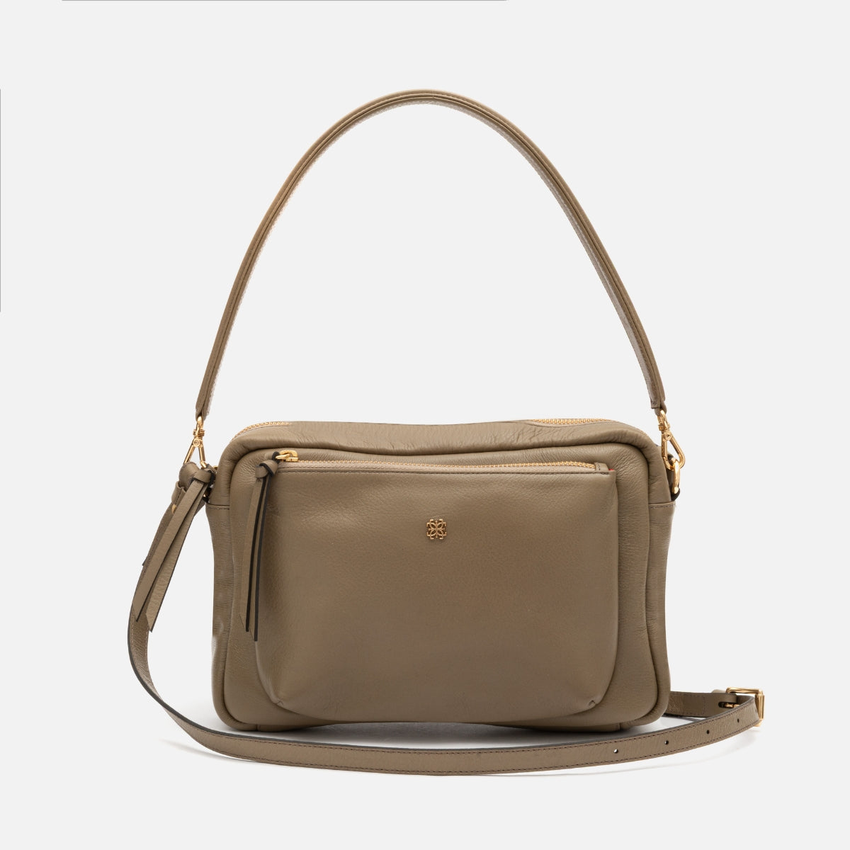 Bolsa Mira em Couro Khaki