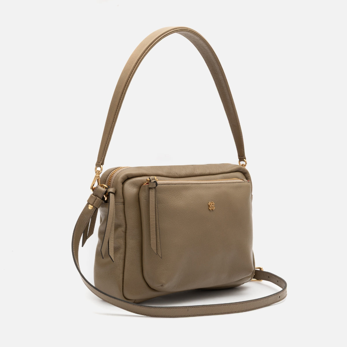 Bolsa Mira em Couro Khaki