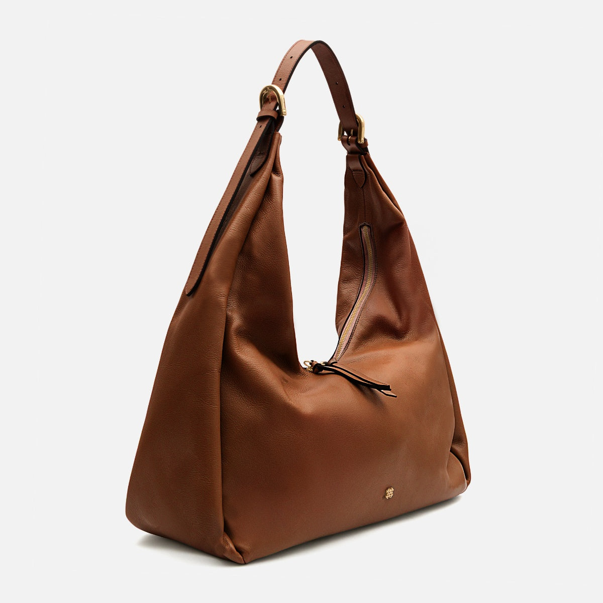 Bolsa Cleo Hobo em Couro Carmel