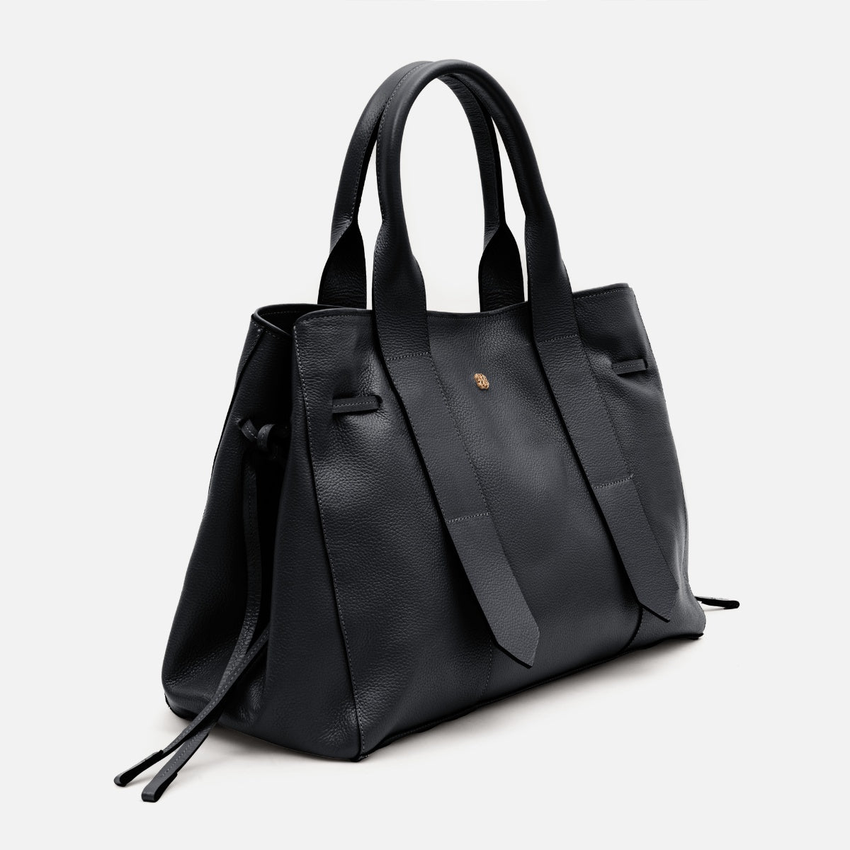 Bolsa Bianca com forro em Couro Preto