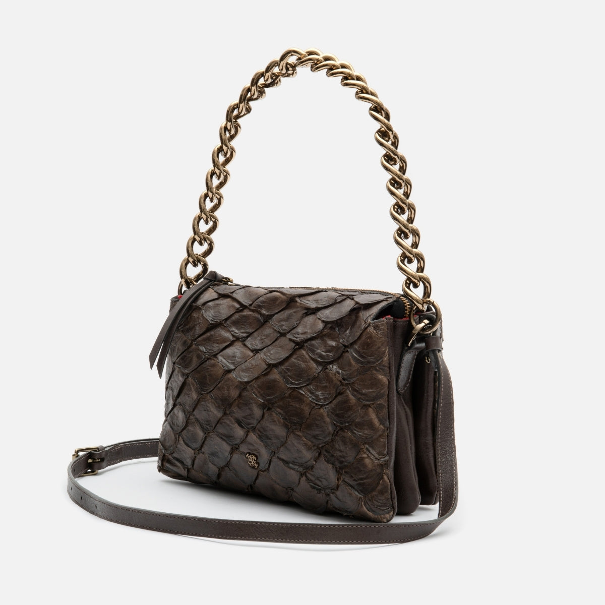 Bolsa Giulia em Couro Pirarucu Café