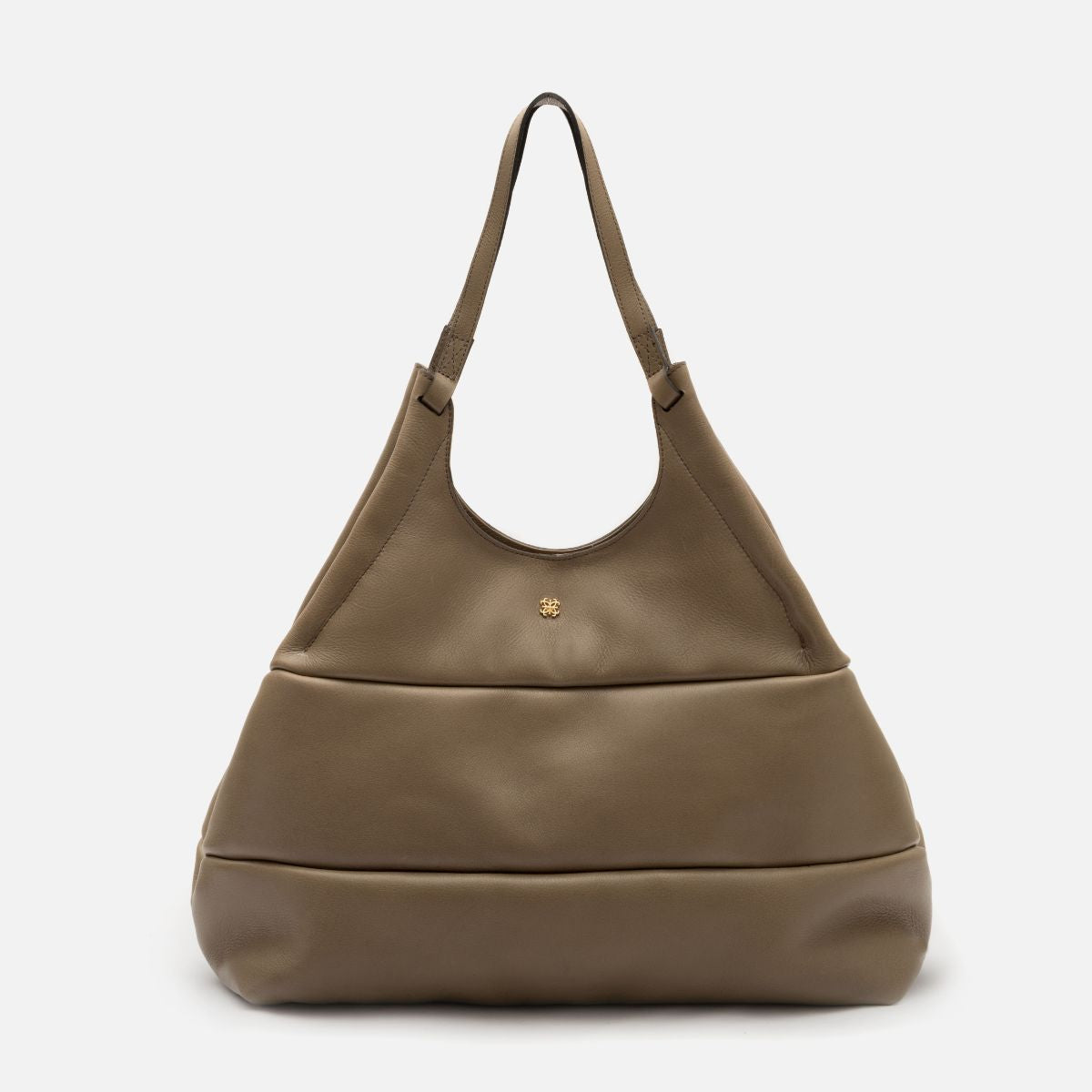 Bolsa Clara Tote em Couro Khaki