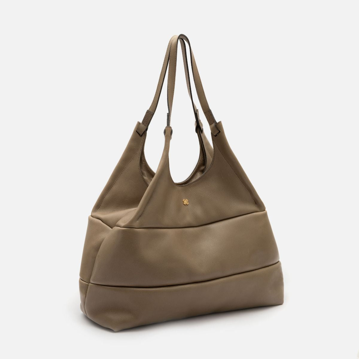 Bolsa Clara Tote em Couro Khaki