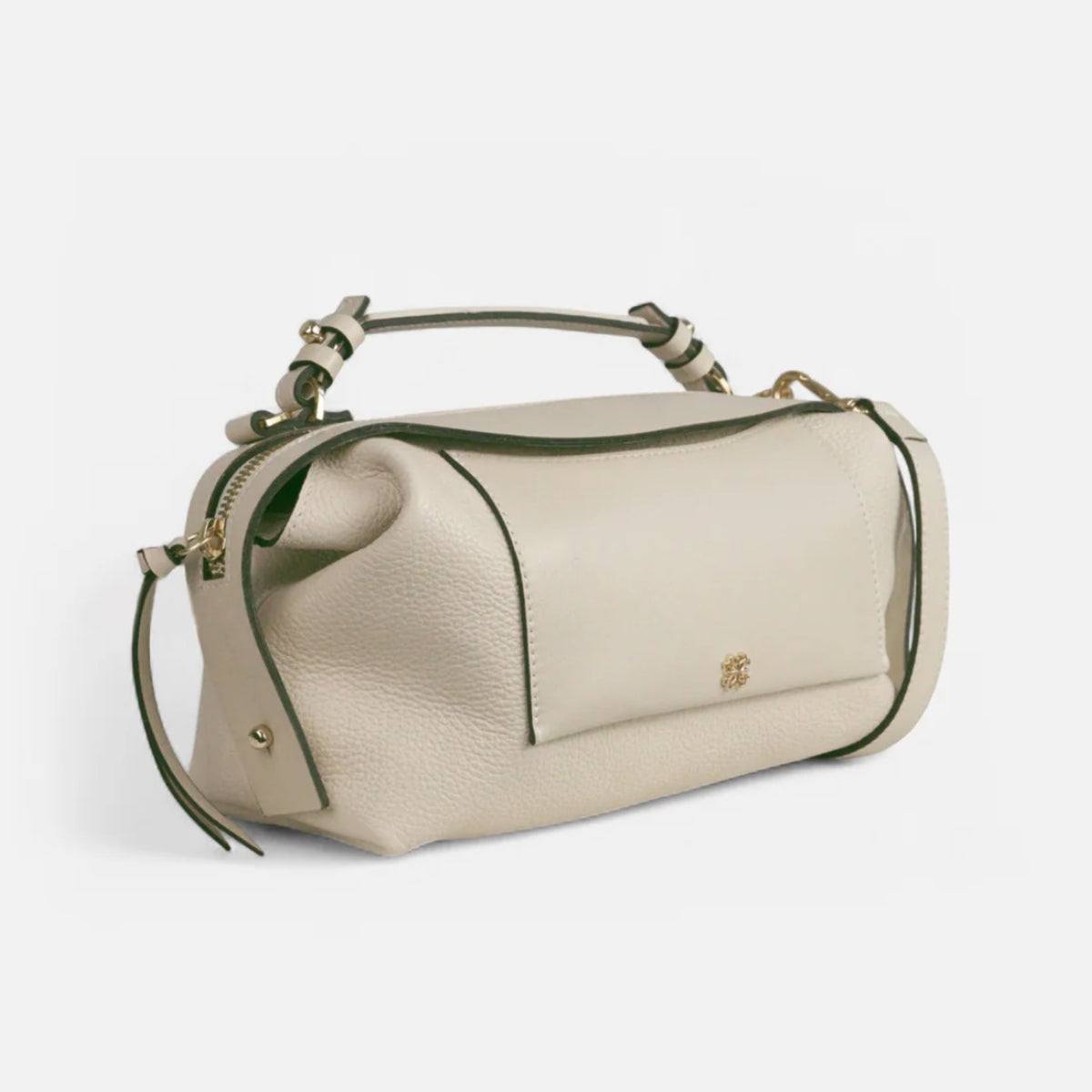 Bolsa Sil M em Couro Off White