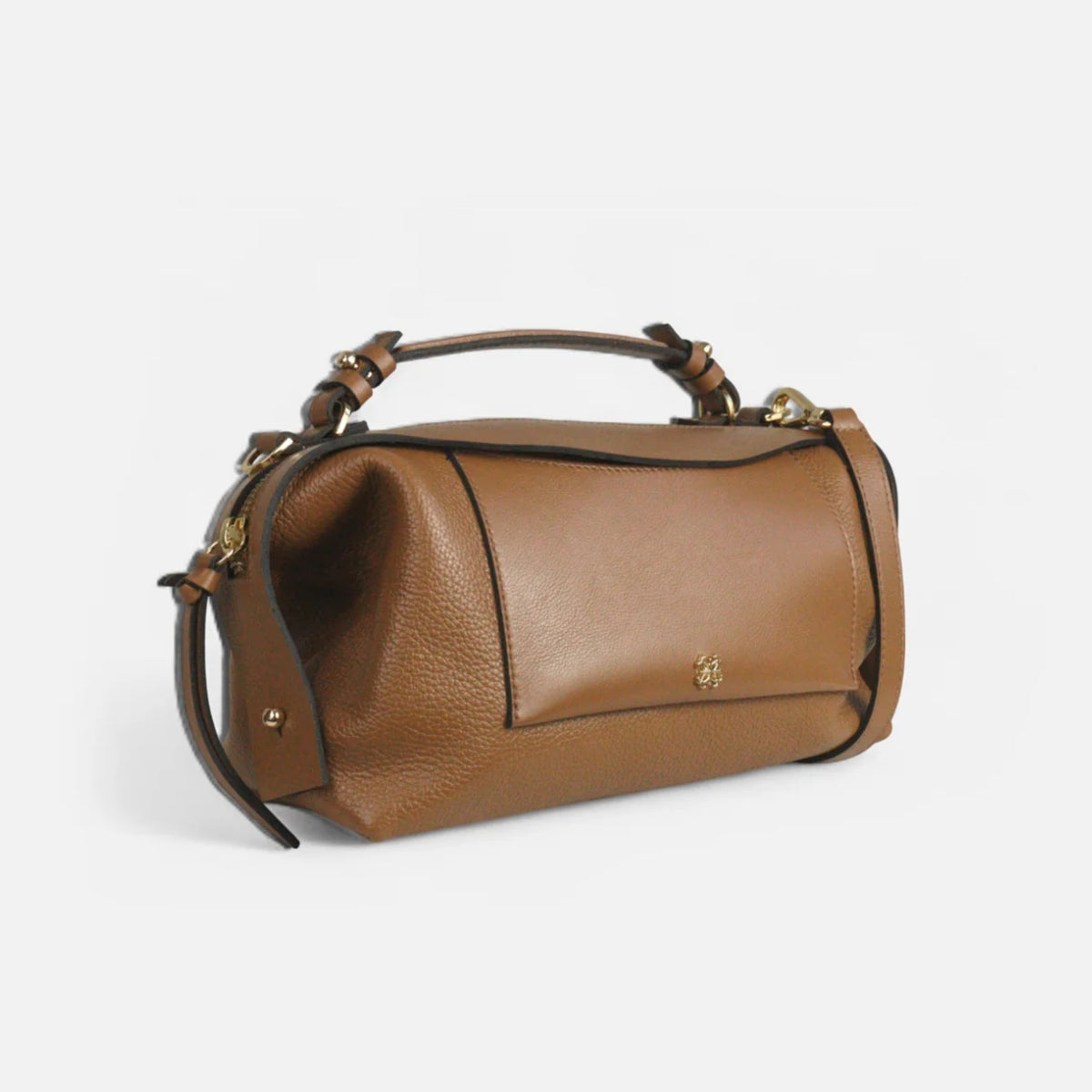 Bolsa Sil M em Couro Carmel