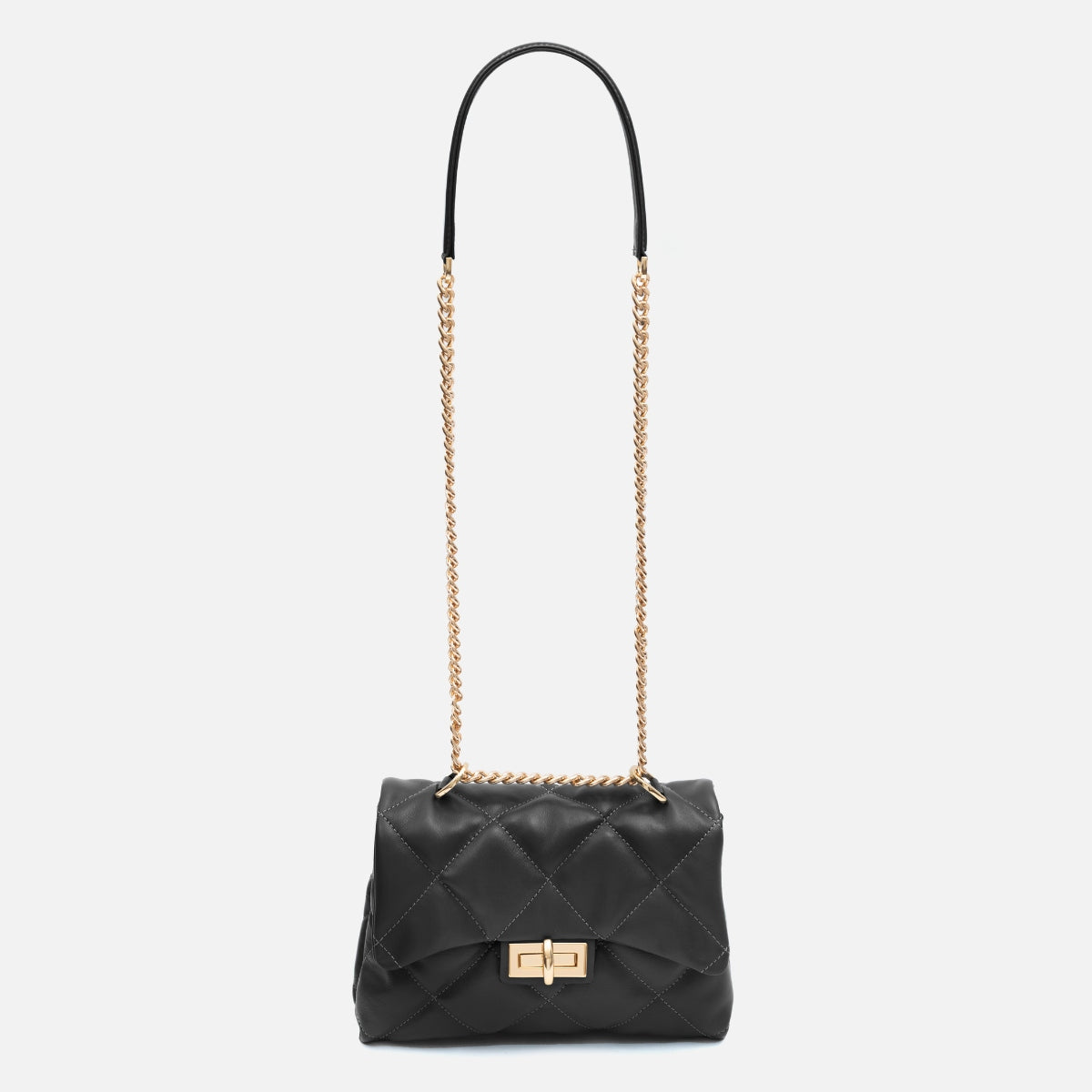Bolsa Iza em Couro Preto