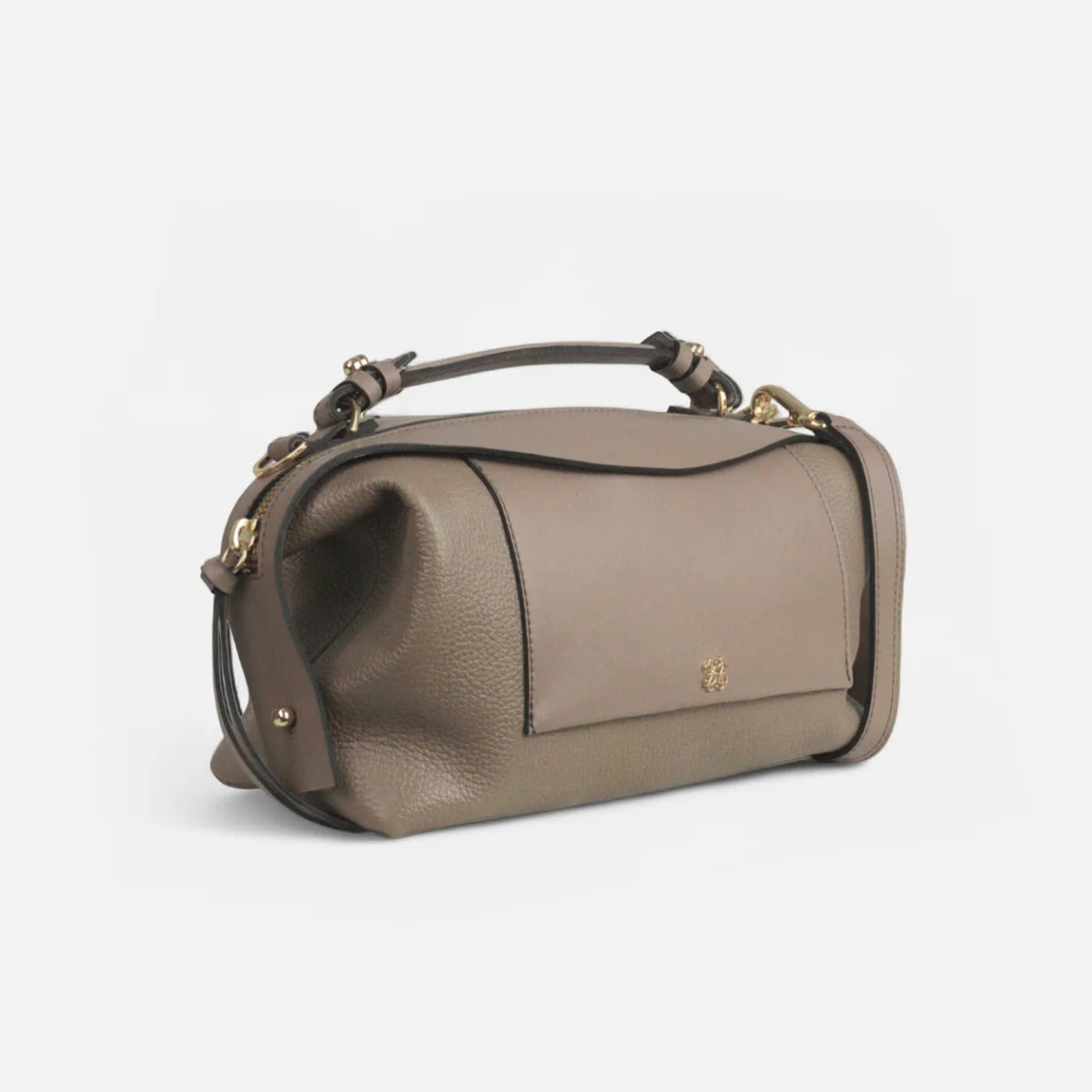 Bolsa Sil M em Couro Grigio