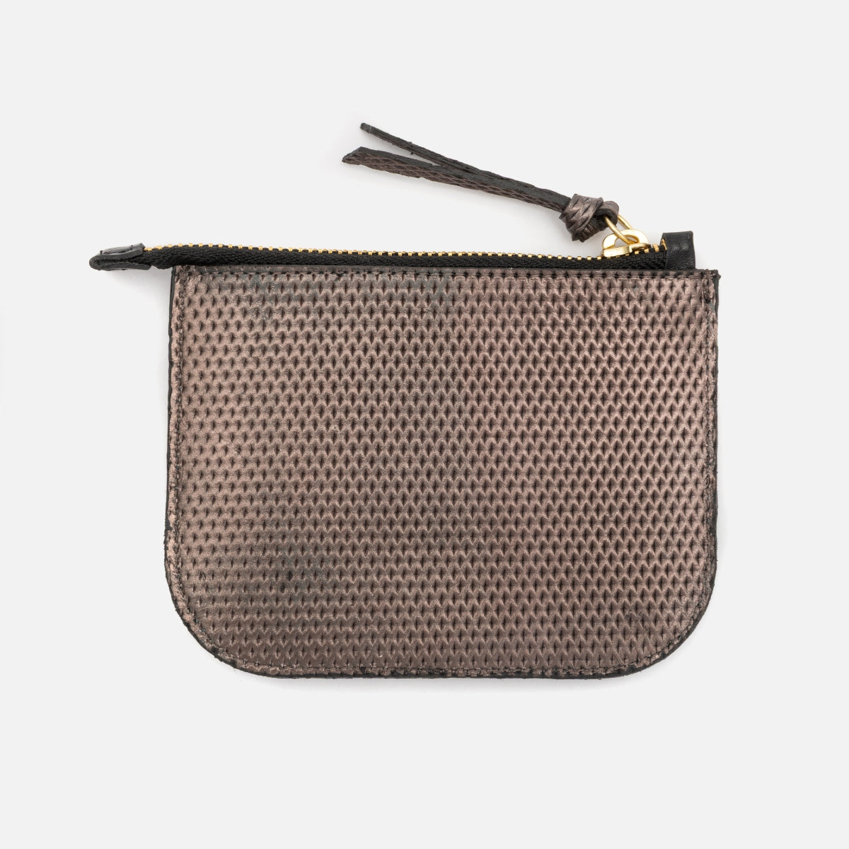 Porta Cartão em Couro Textura Prata Velho