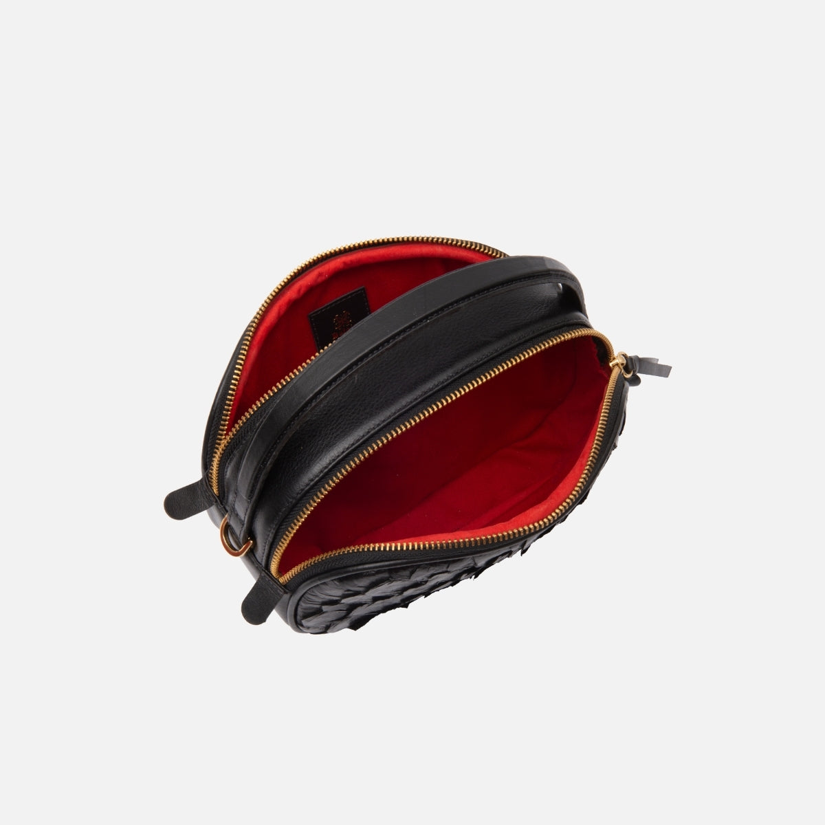 Bolsa Lívia em Couro Pirarucu Preto