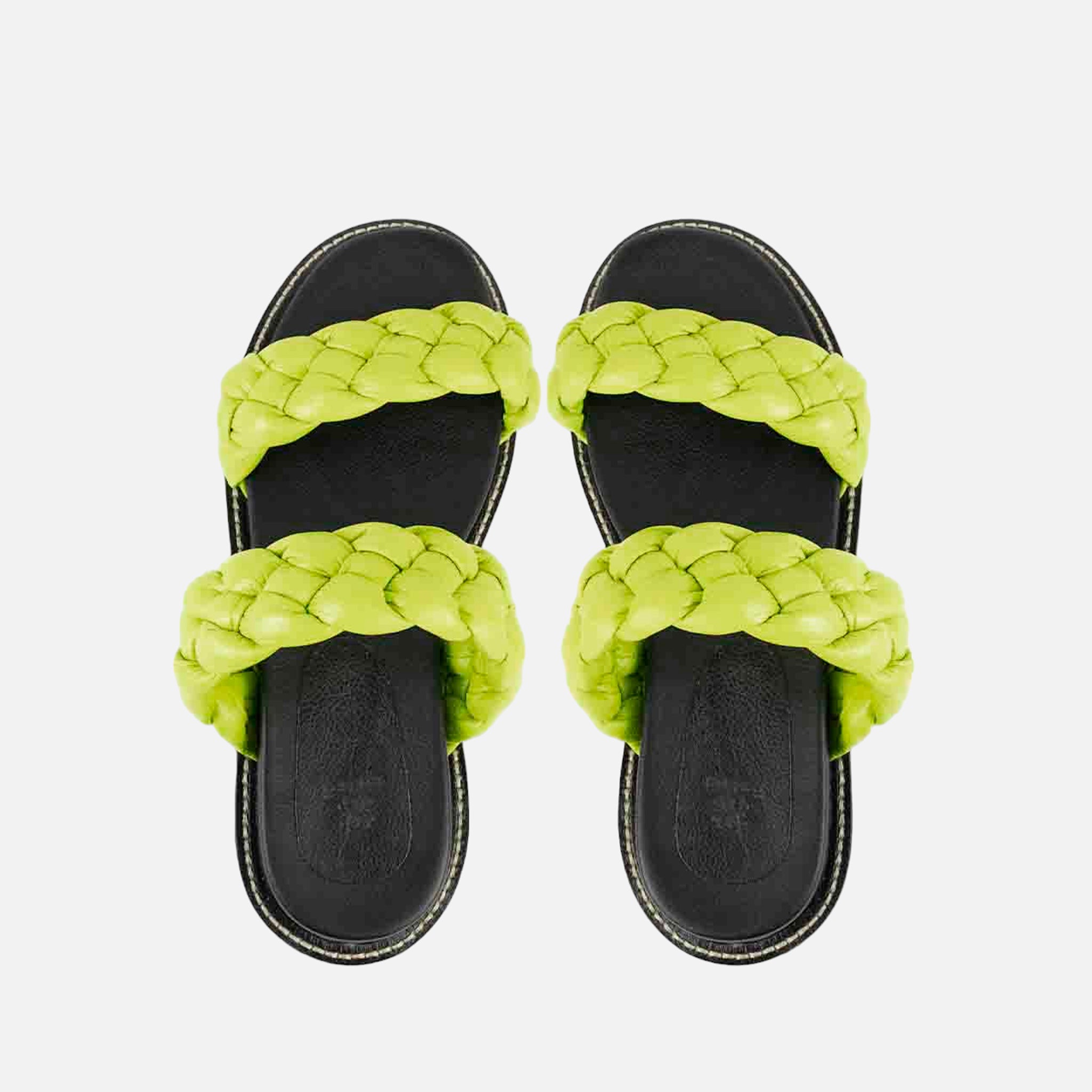 Birken Tranças Pillow em Couro Lima