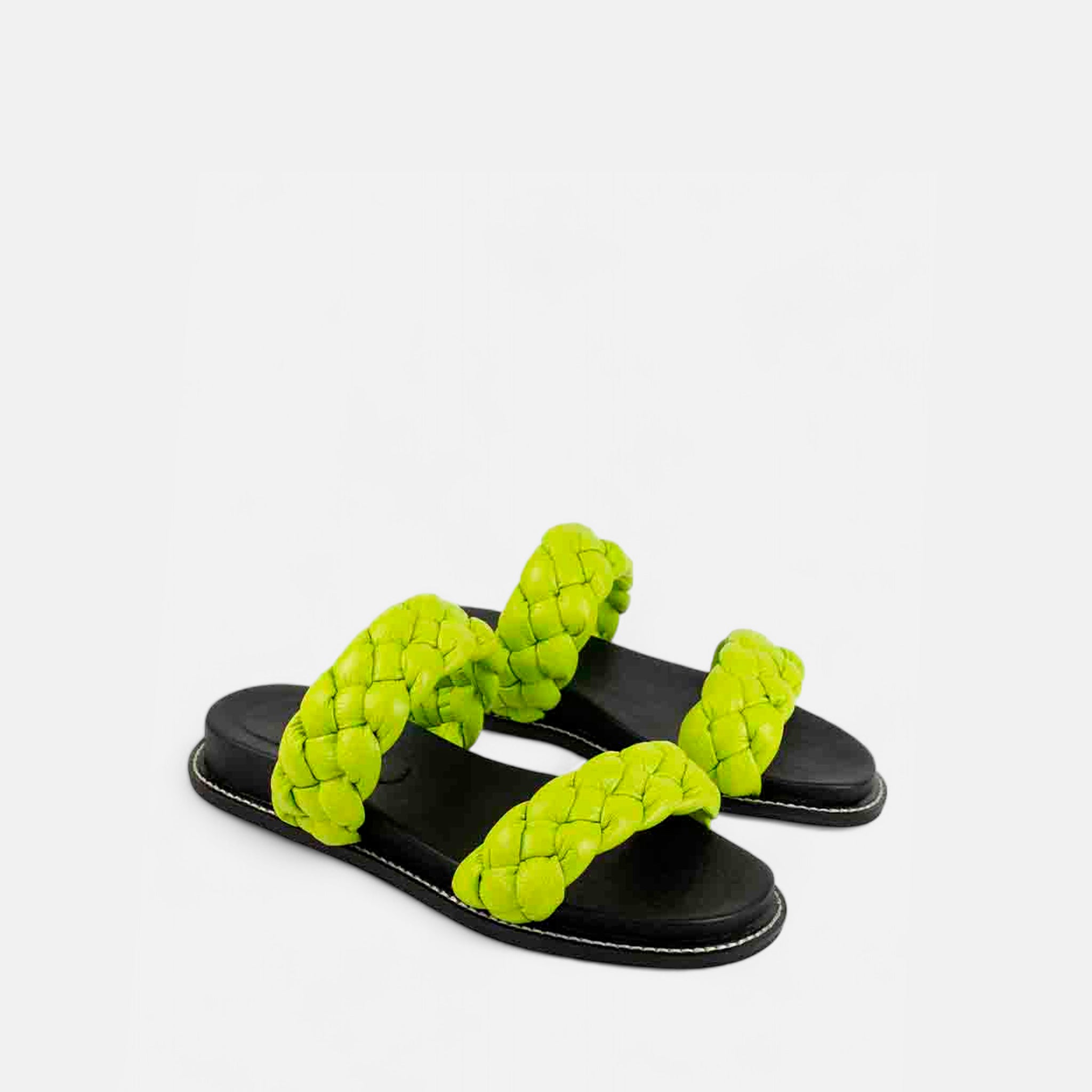 Birken Tranças Pillow em Couro Lima