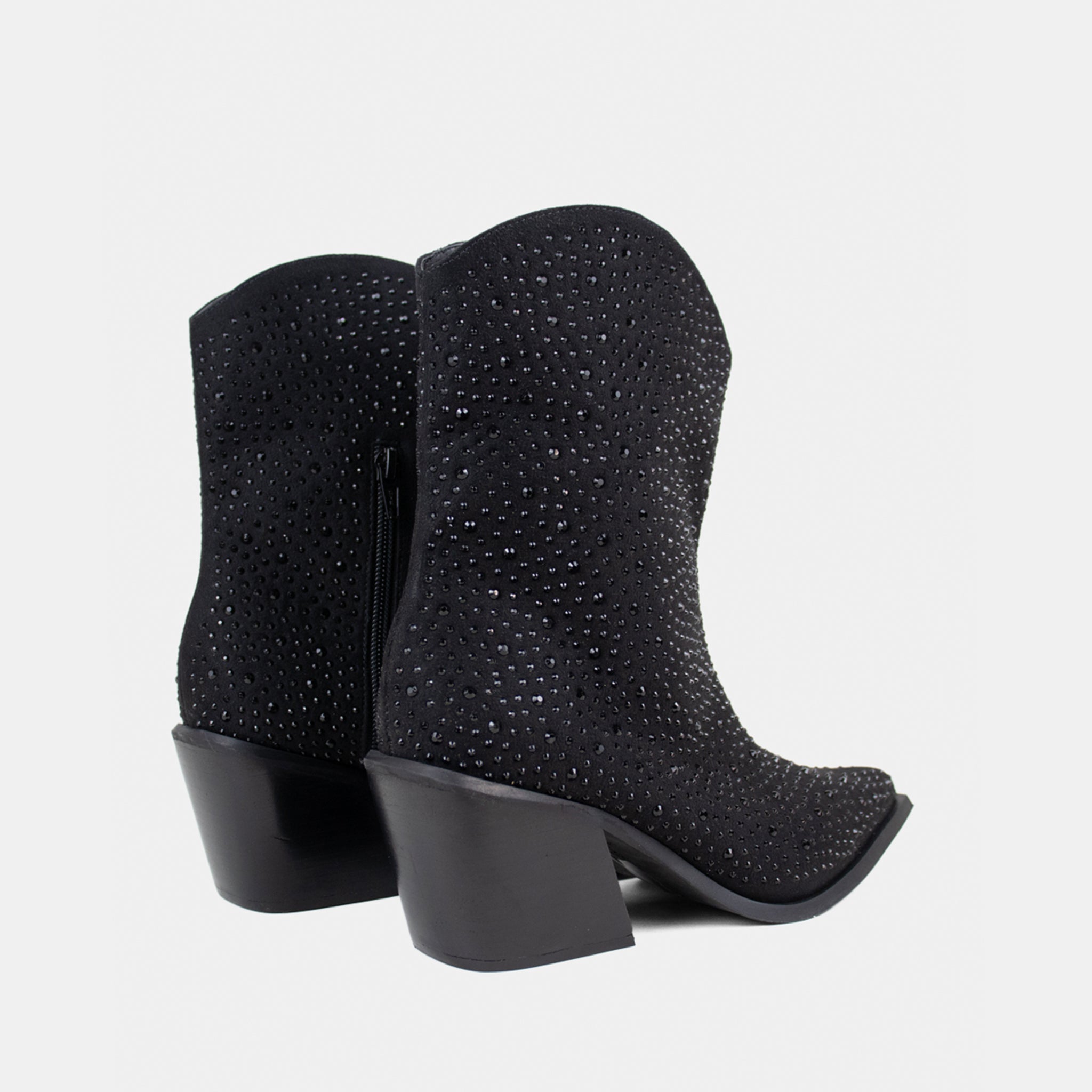 Bota Western de Camurça Preto com Brilho