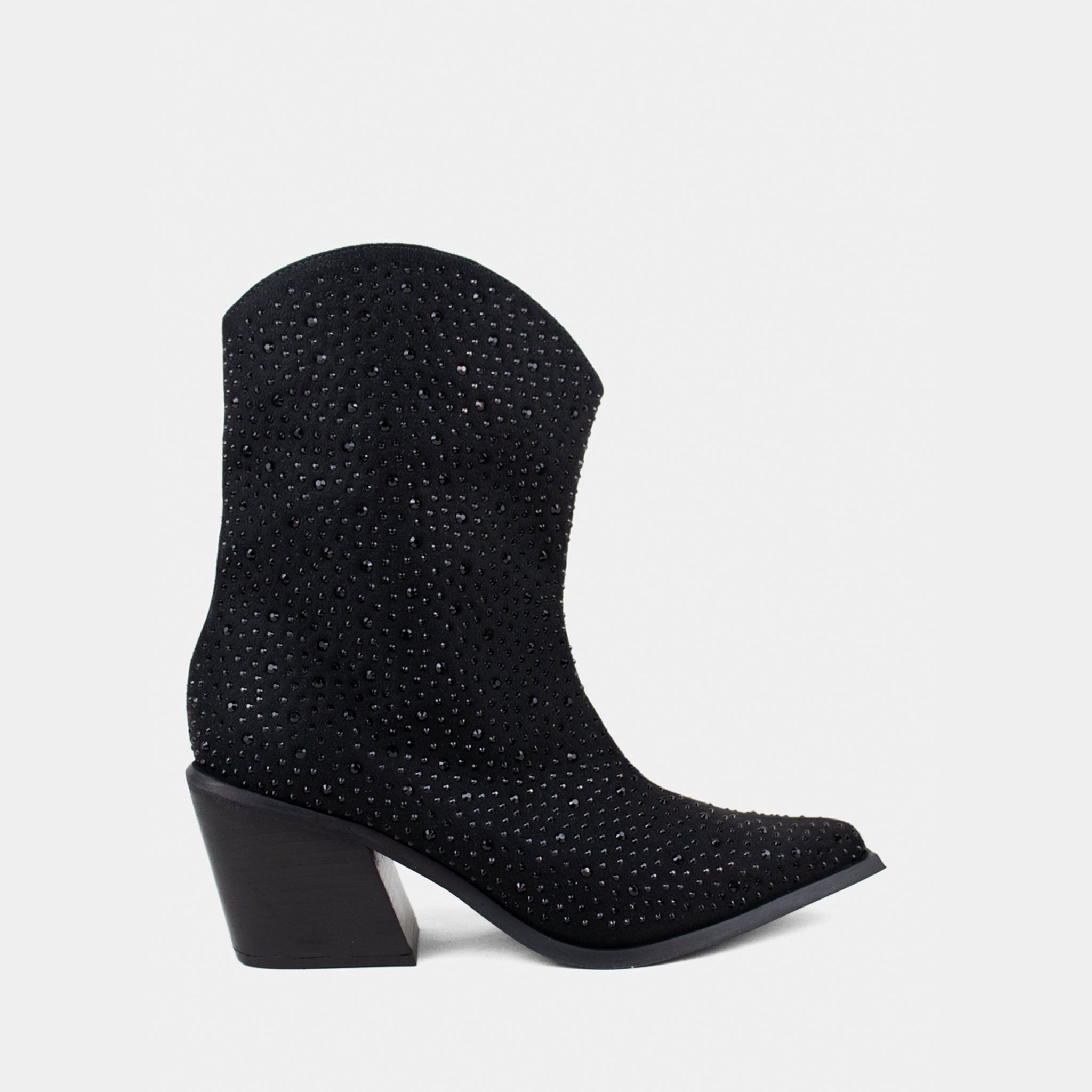 Bota Western de Camurça Preto com Brilho