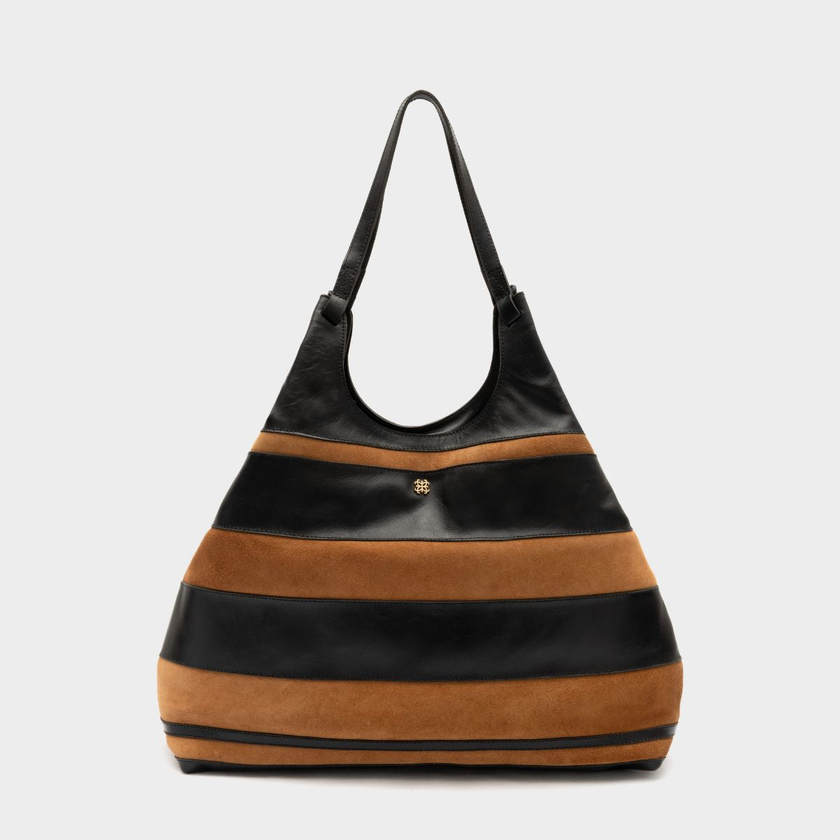 Bolsa Clara Tote Bicolor em Couro e Camurça