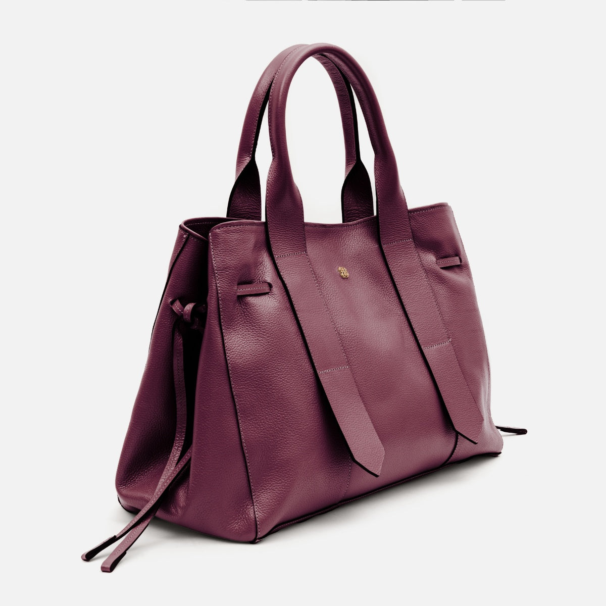 Bolsa Bianca com forro em Couro Cabernet
