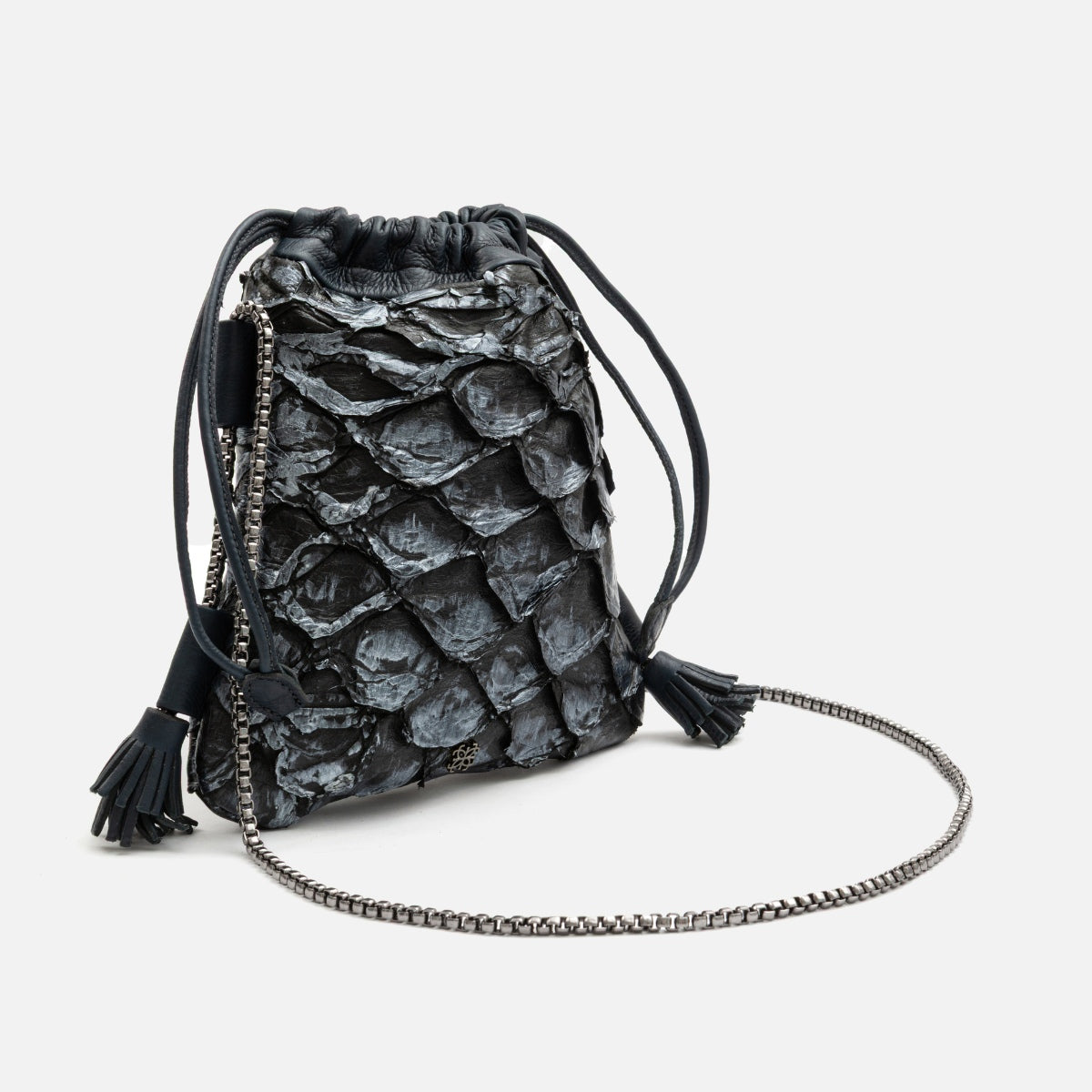 Bagphone em Couro Pirarucu Prata