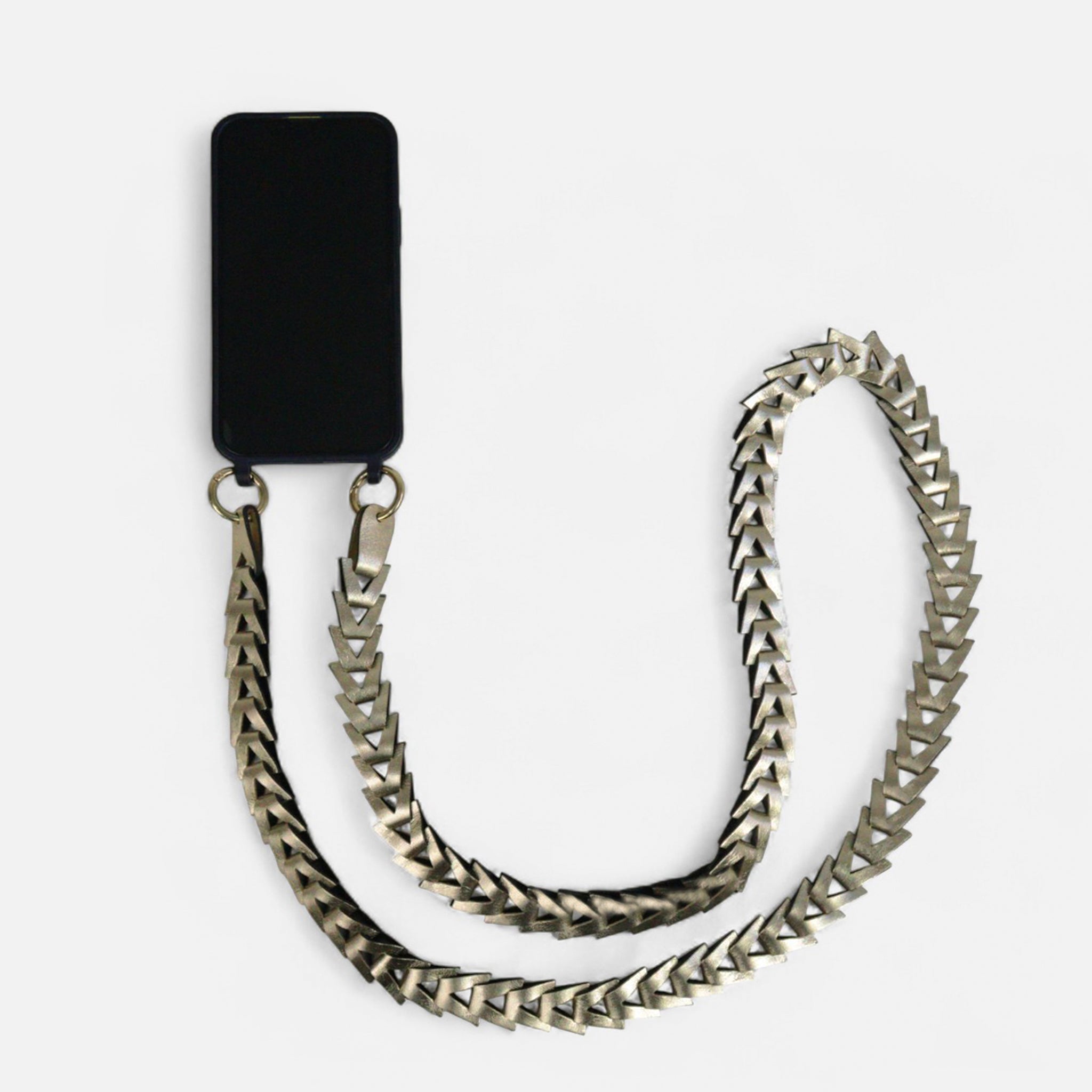 Phone Strap em Couro Ouro Light