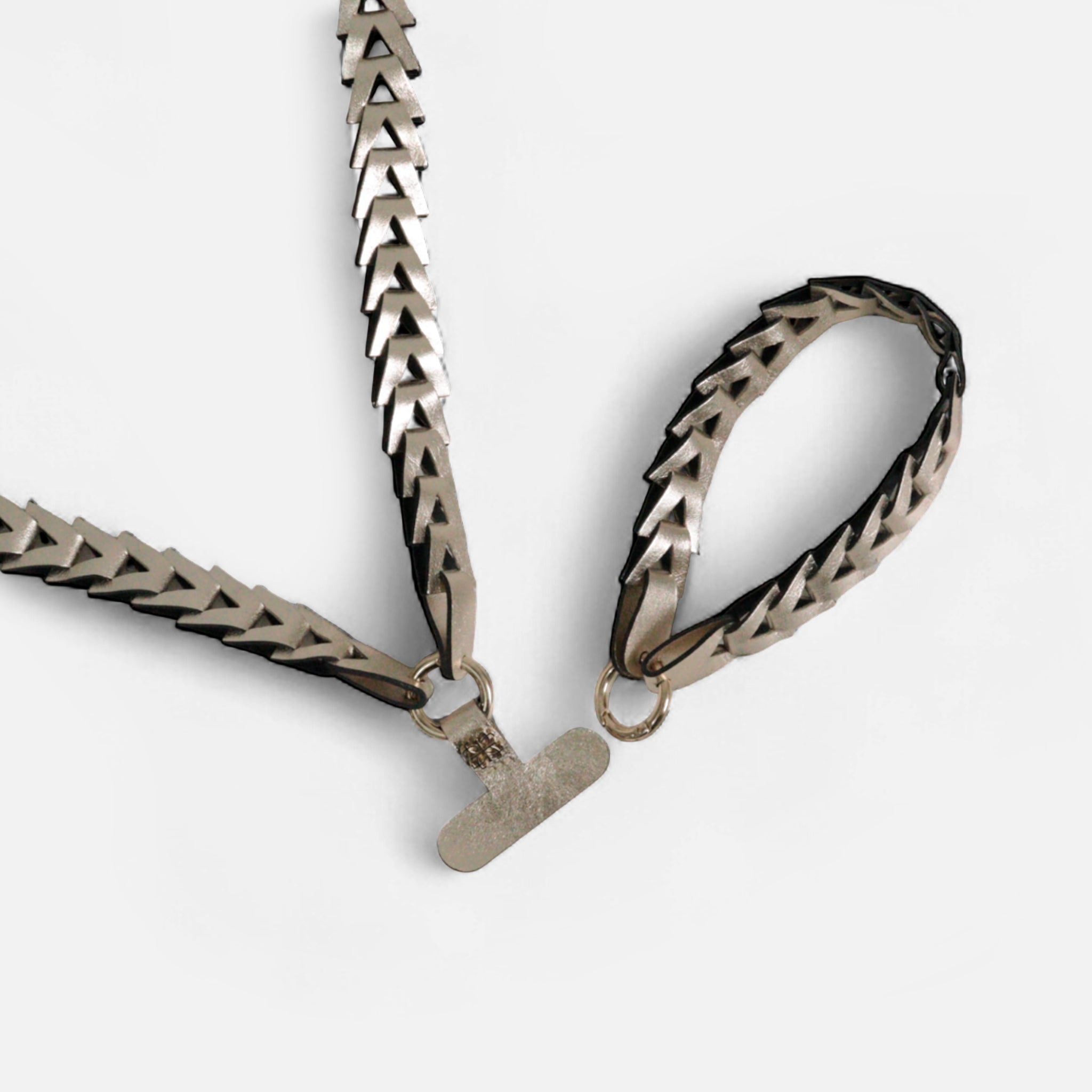 Phone Strap em Couro Ouro Light