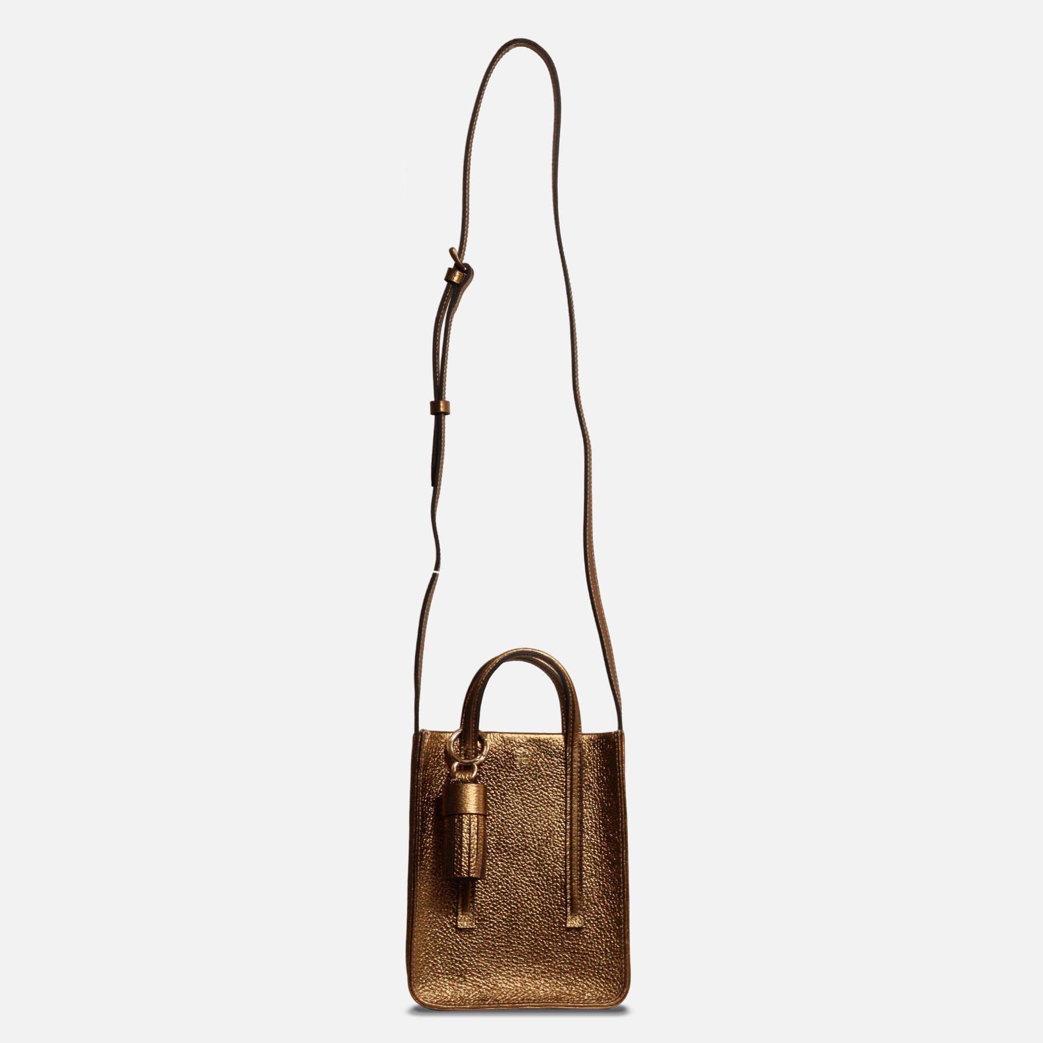 Bolsa Ana P em Couro Bronze