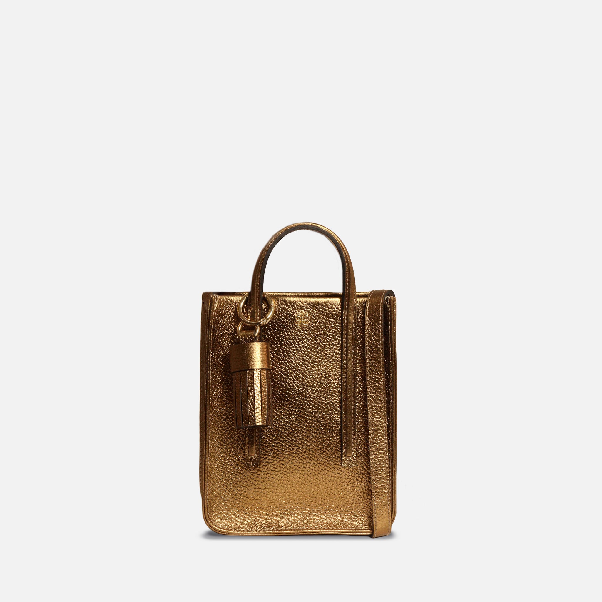 Bolsa Ana P em Couro Bronze