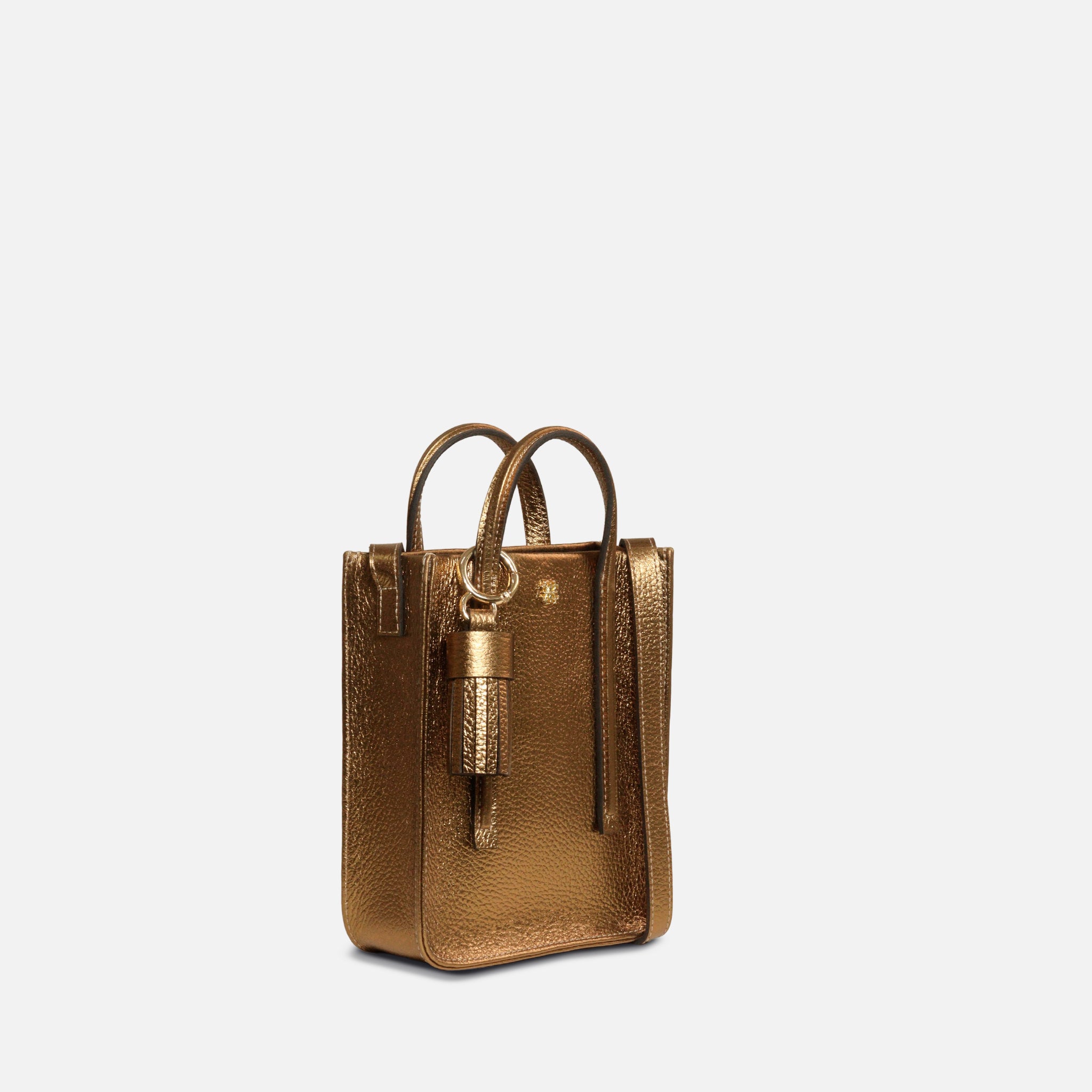 Bolsa Ana P em Couro Bronze