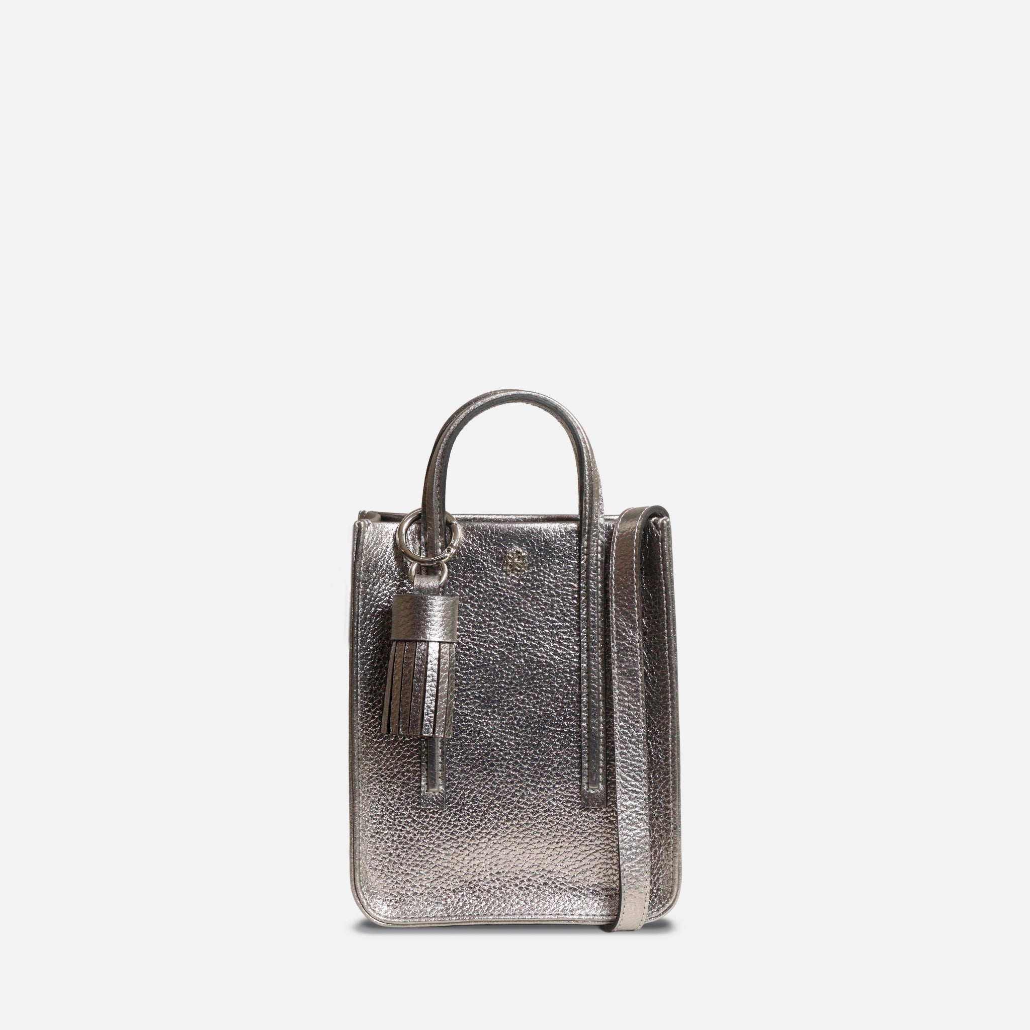 Bolsa Ana P em Couro Inox