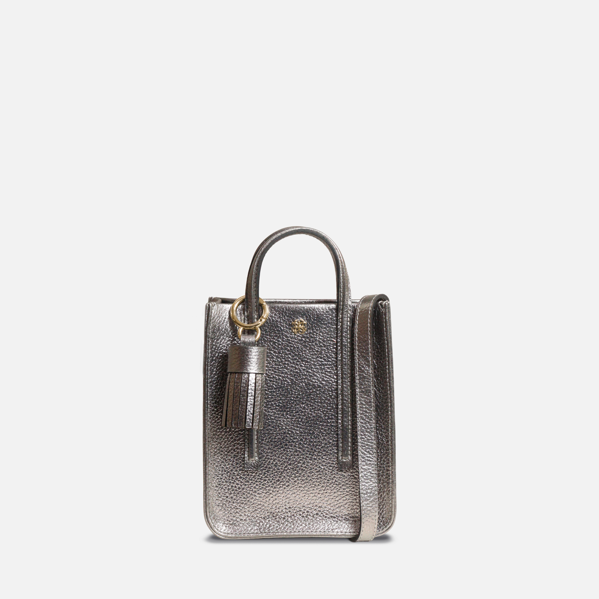 Bolsa Ana P em Couro Inox
