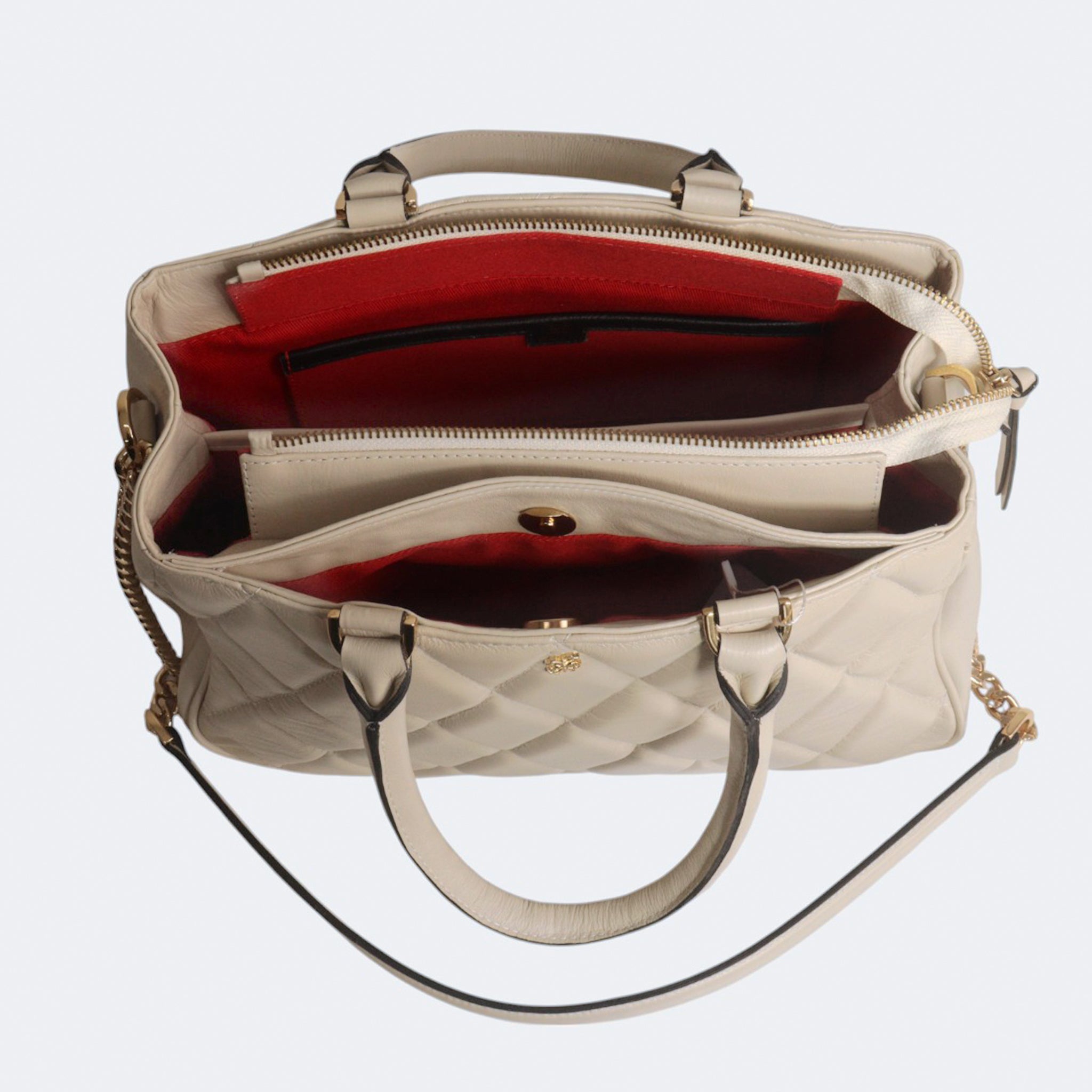 Bolsa Antonia em Couro Off White
